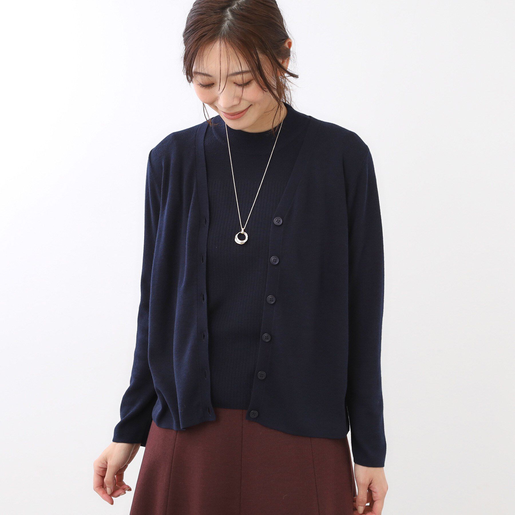 Reflect「【選べる5色／アンサンブル可】Vネックカーディガン」|カーディガン|