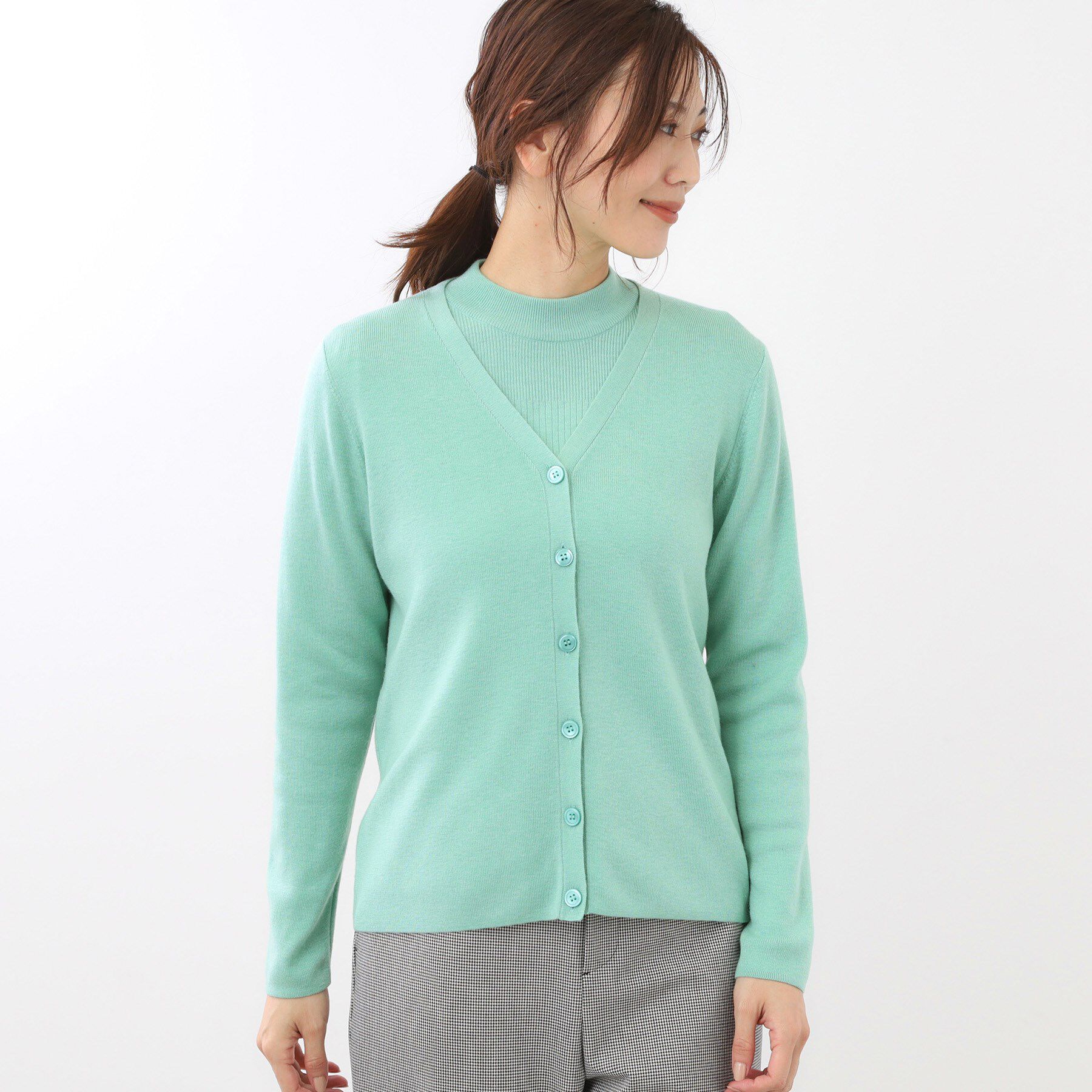 Reflect「【選べる5色／アンサンブル可】Vネックカーディガン」|カーディガン|