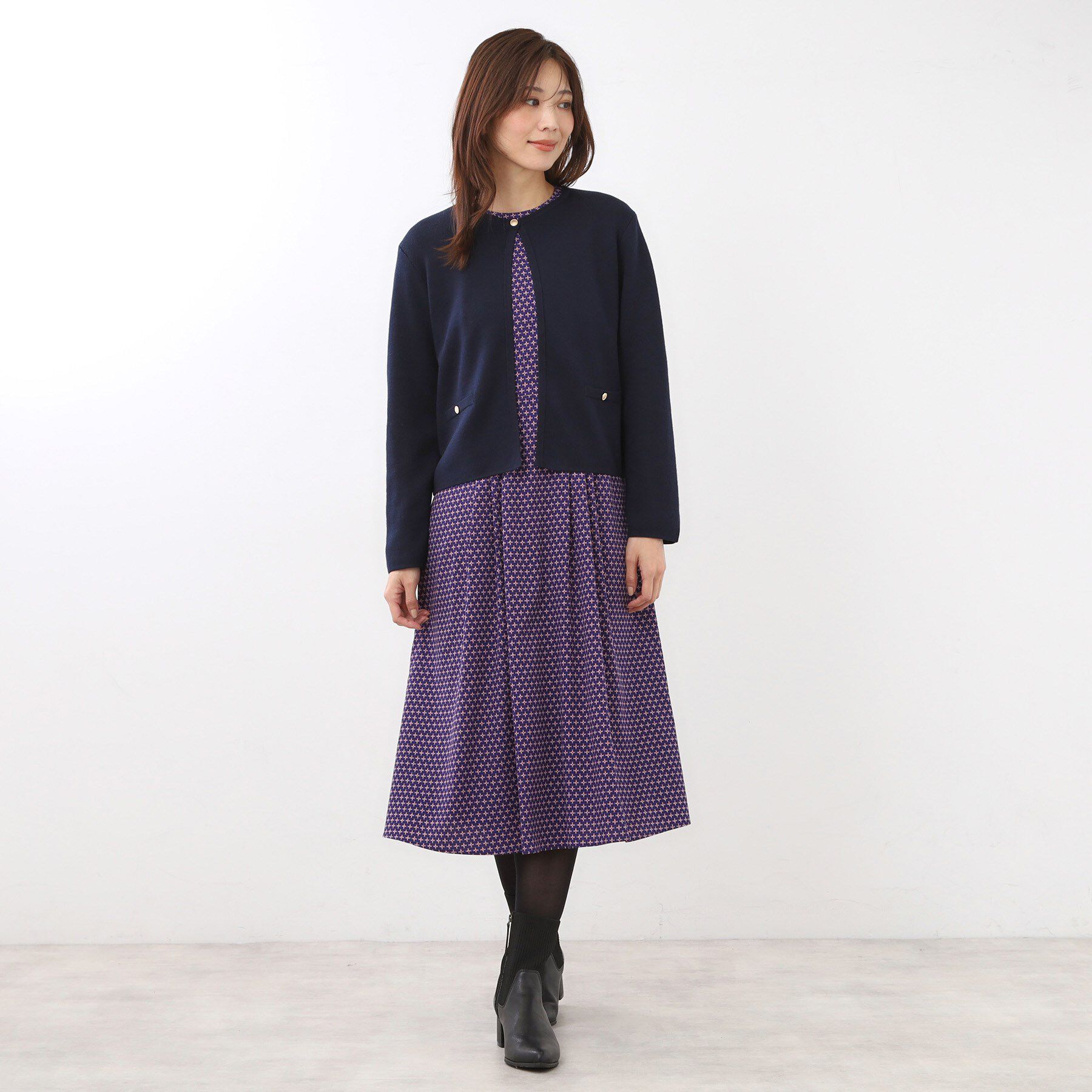 Reflect「【選べる5色／アンサンブル可】クルーネックカーディガン」|カーディガン|