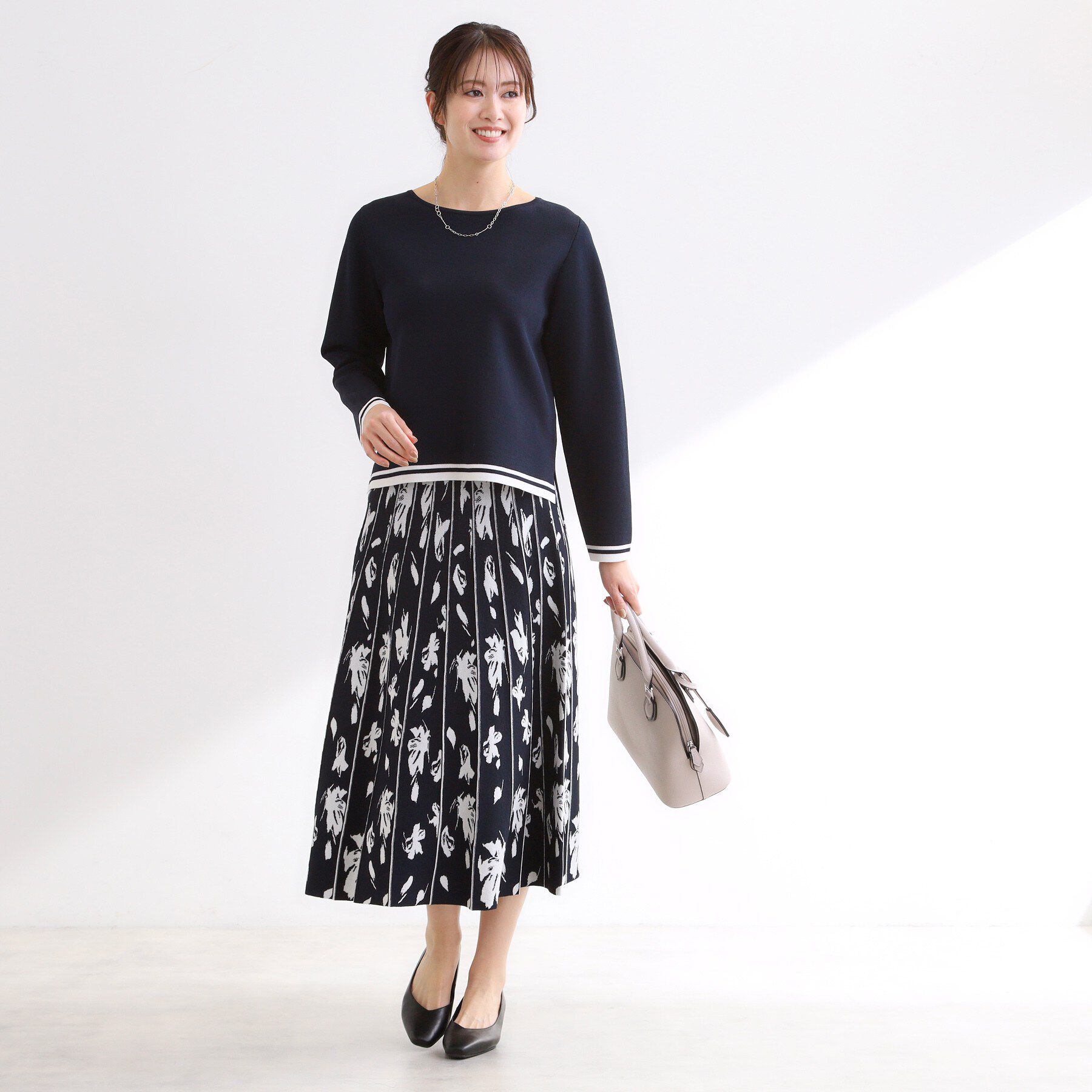 Reflect「【セットアップ可】ダブルジャカードニットフレアスカート」|スカート|