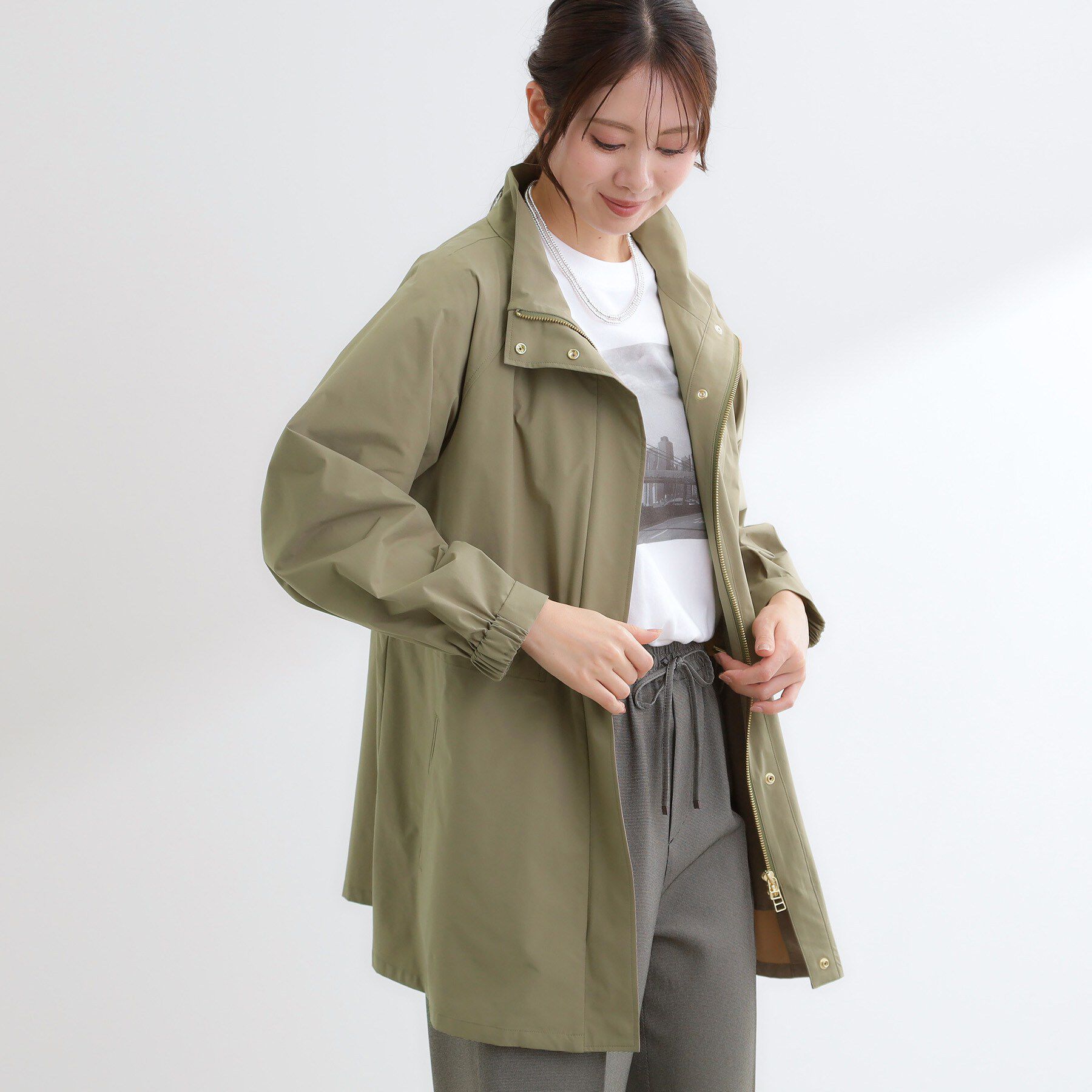 Reflect「ストレッチタフタミドル丈スタンドカラーコート」|その他|