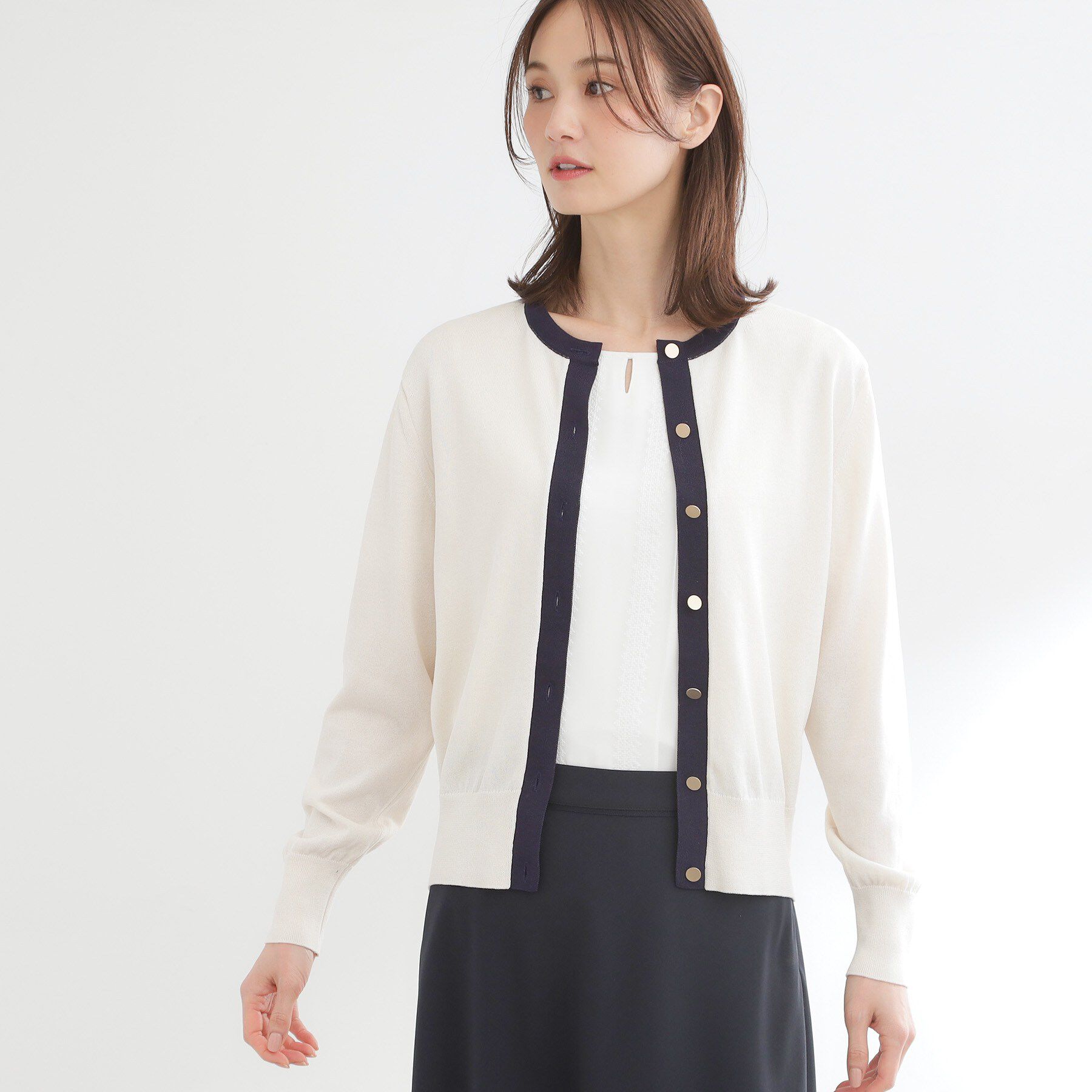 Reflect「【アンサンブル可】バイカラーカーディガン」|カーディガン|