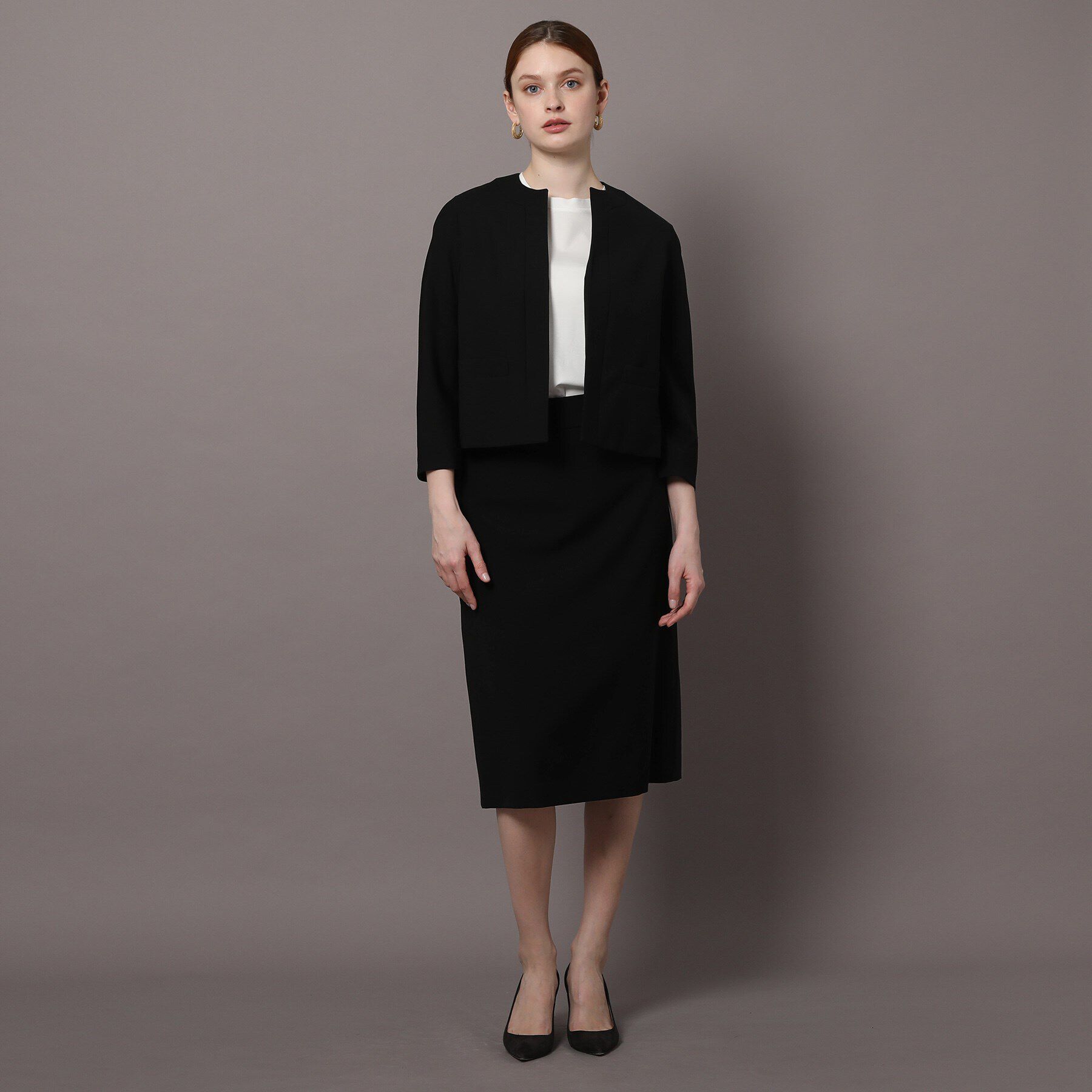 DRESSTERIOR「【セットアップ可】ブラックフォーマルジャケット」|ノーカラージャケット|