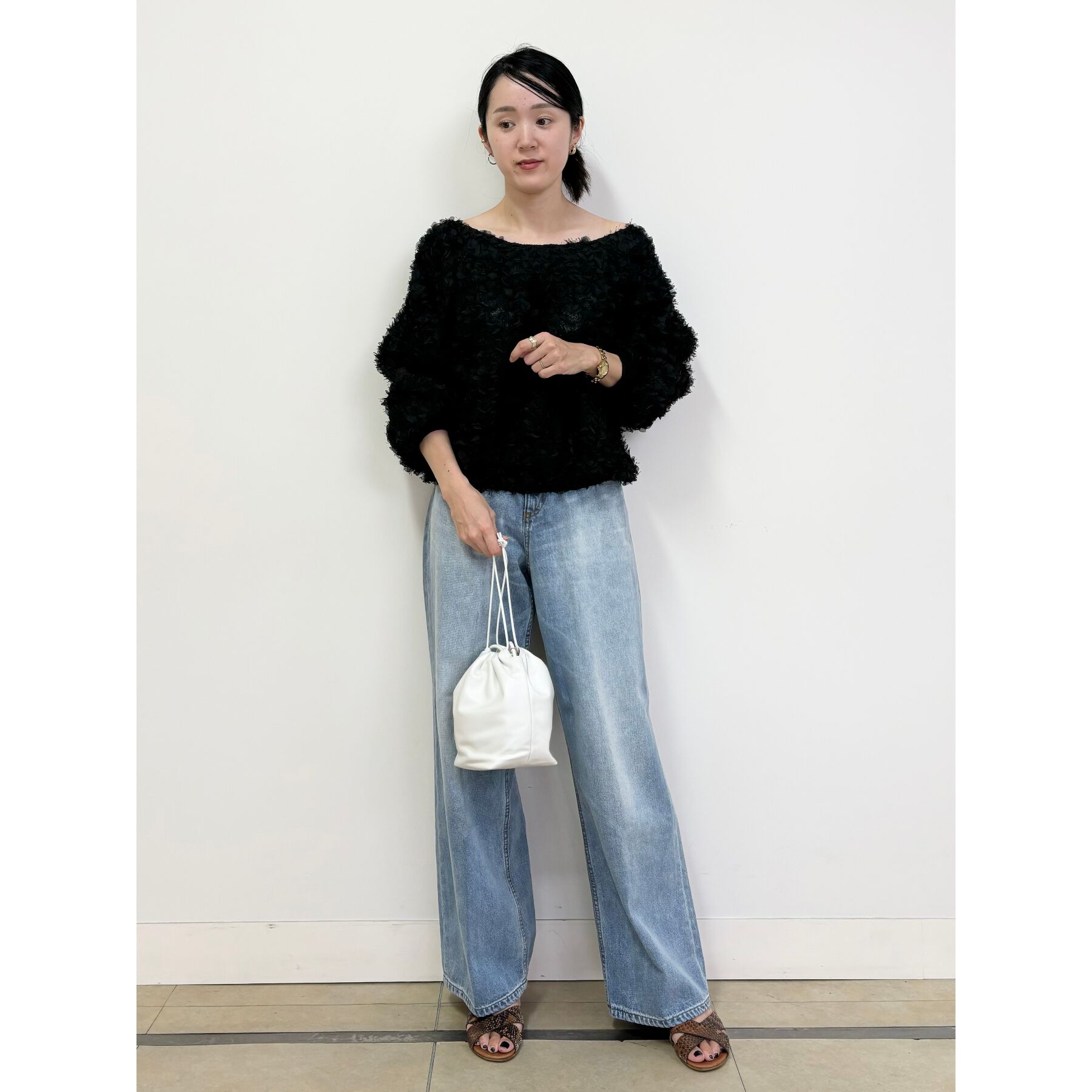 DRESSTERIOR「ヴィンテージ加工ワイドデニムパンツ」|デニム|