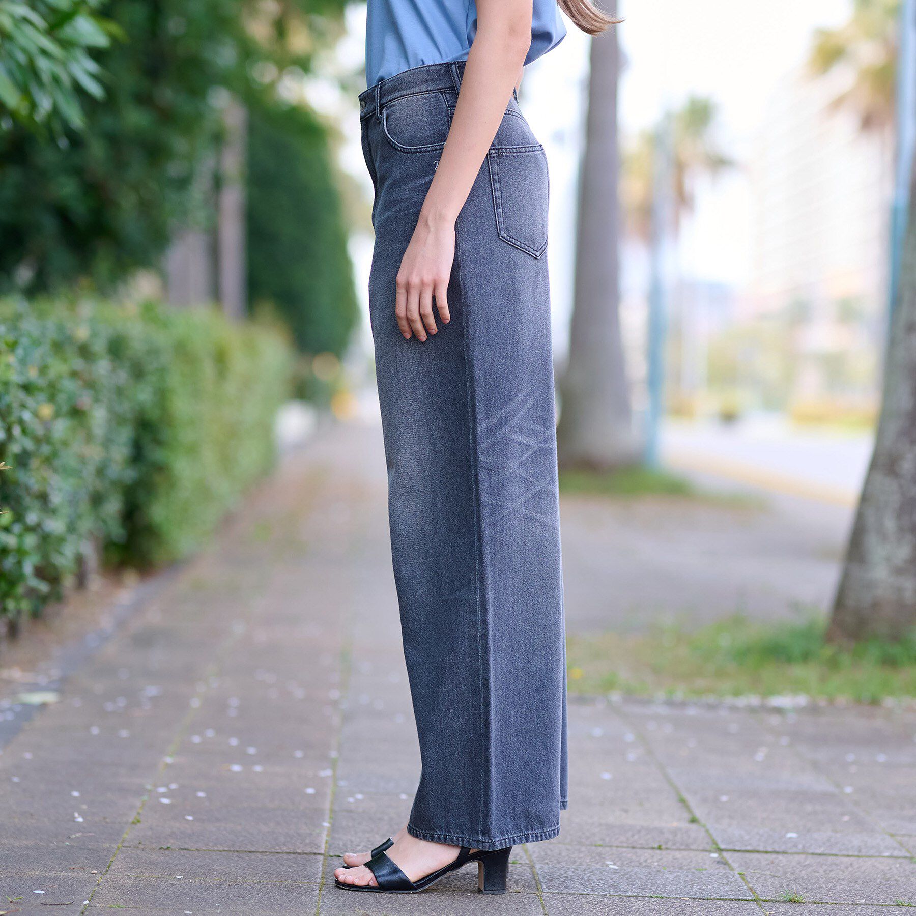 DRESSTERIOR「ヴィンテージ加工ワイドデニムパンツ」|デニム|