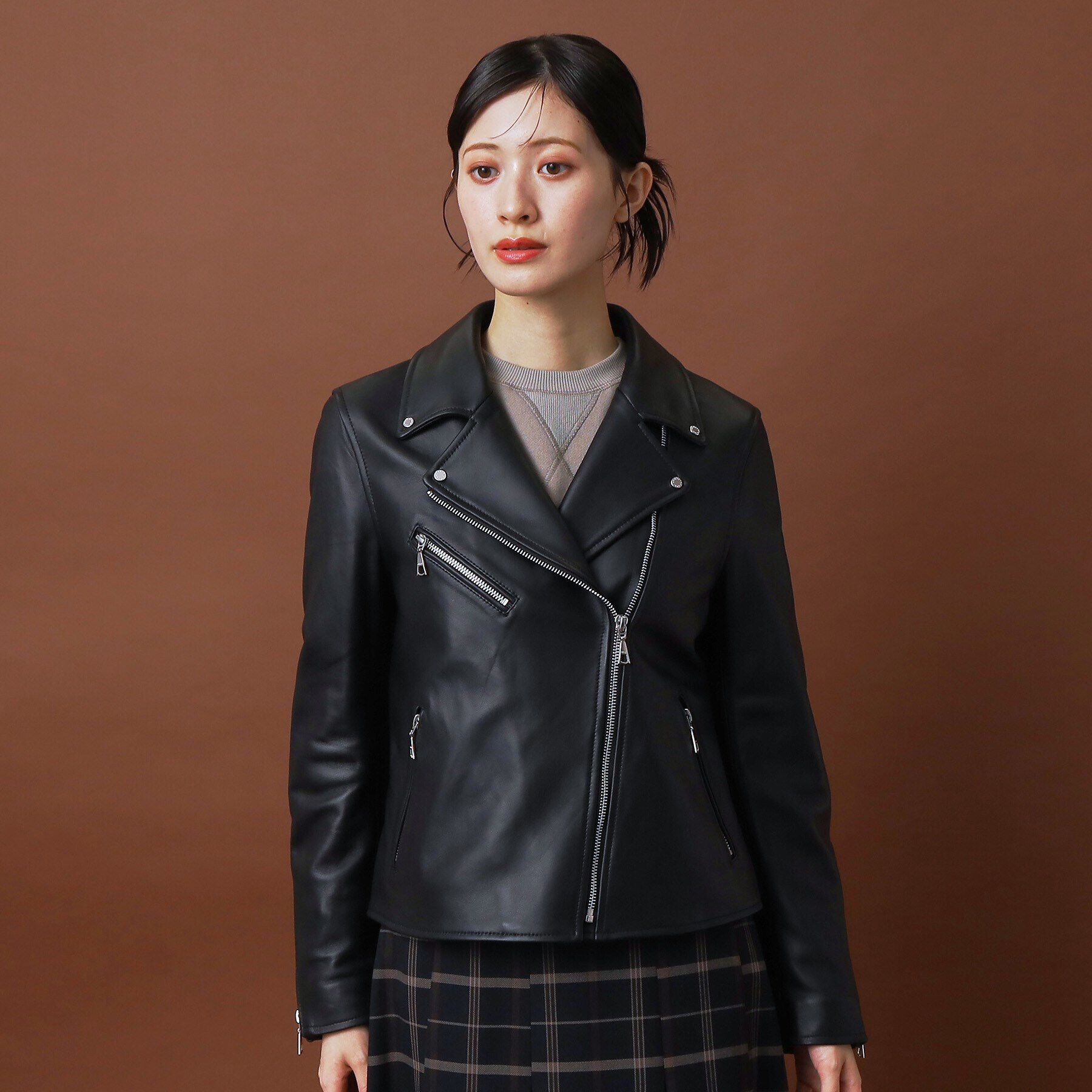 DRESSTERIOR「【本革】ラムレザーライダースジャケット」|ライダースジャケット|