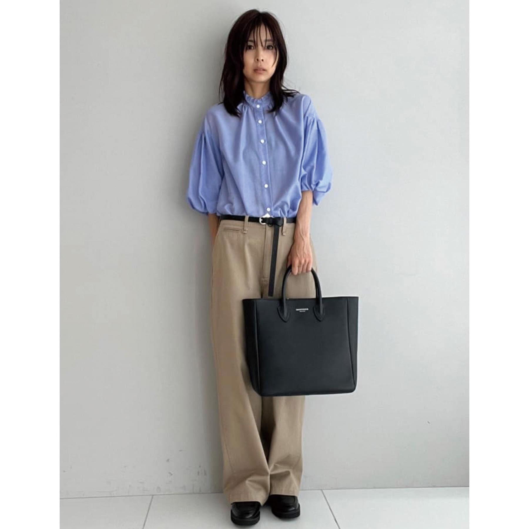 DRESSTERIOR「【洗える】スタンドフリルボリュームスリーブブラウス」|シャツ・ブラウス|