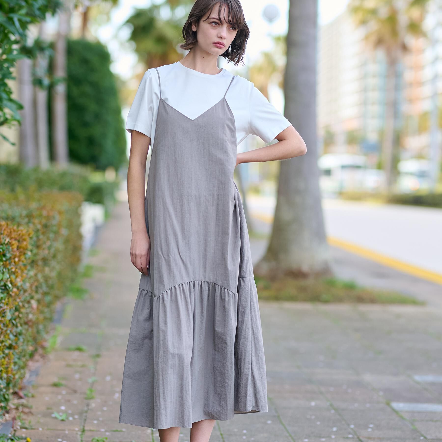 DRESSTERIOR「【接触冷感/撥水】タフタキャミワンピース」|ワンピース|