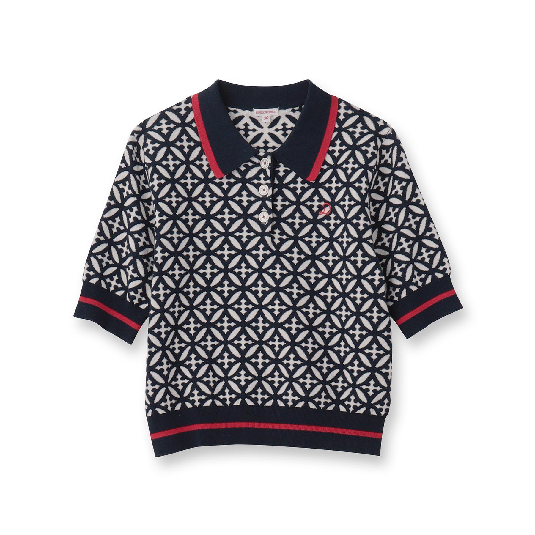 DRESSTERIOR「オーバーラップサークルジャカードポロニット」|ニット・セーター|