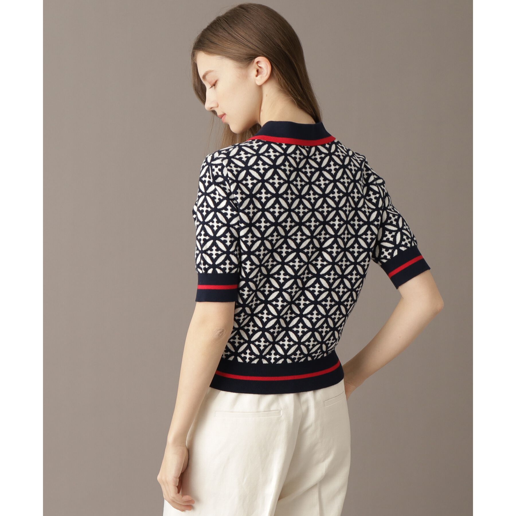 DRESSTERIOR「オーバーラップサークルジャカードポロニット」|ニット・セーター|