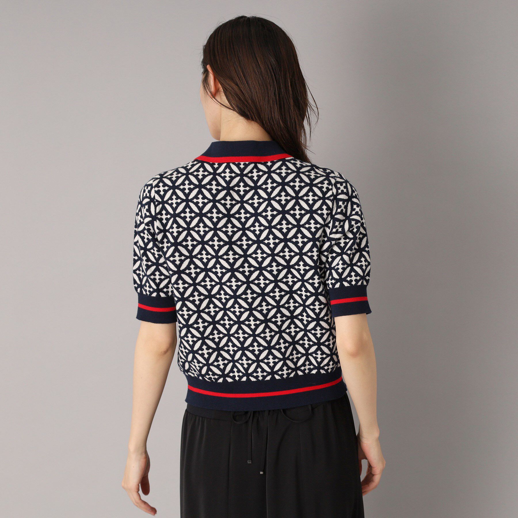 DRESSTERIOR「オーバーラップサークルジャカードポロニット」|ニット・セーター|