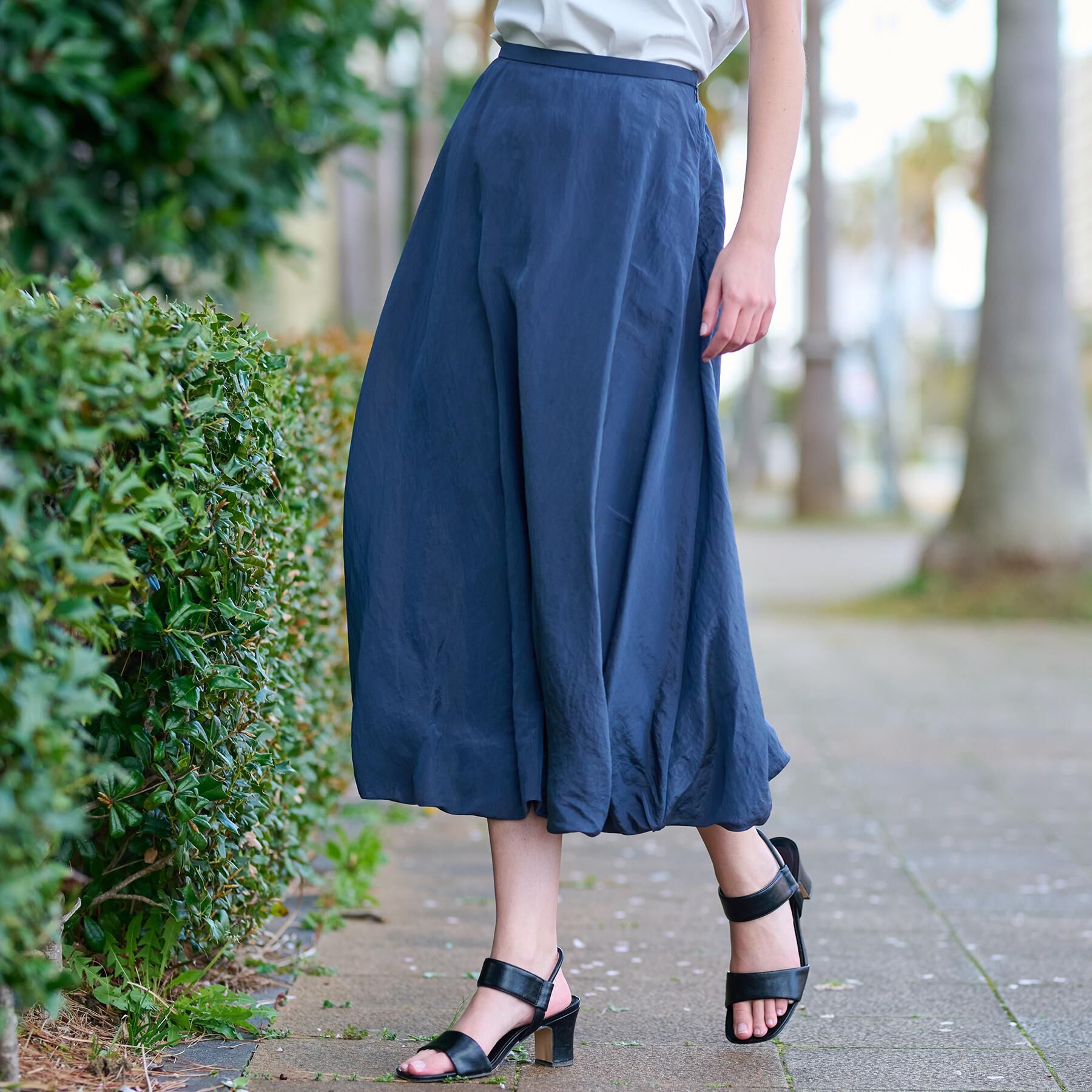 DRESSTERIOR「【裏地あり/後ろウエストゴム】シアーワッシャーバルーンスカート」|スカート|