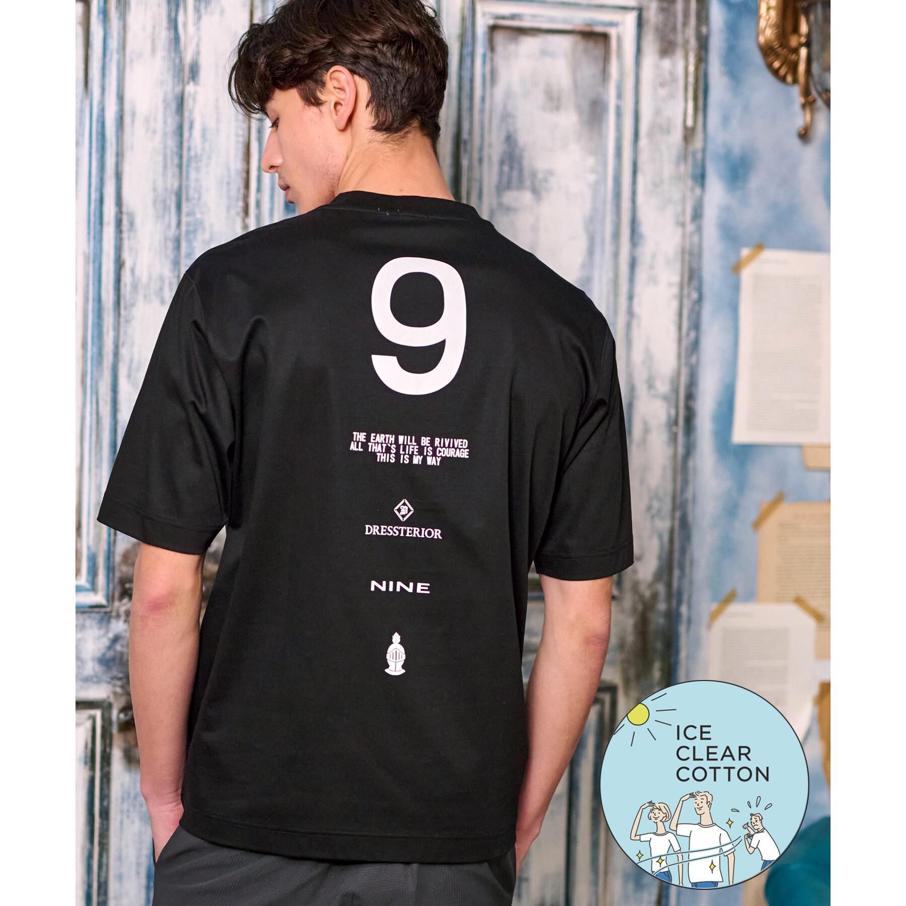 DRESSTERIOR「【接触冷感／抗菌防臭／消臭】ICE CLEAR COTTON NINEストリートTシャツ」|Tシャツ・カットソー|ブラック(019)