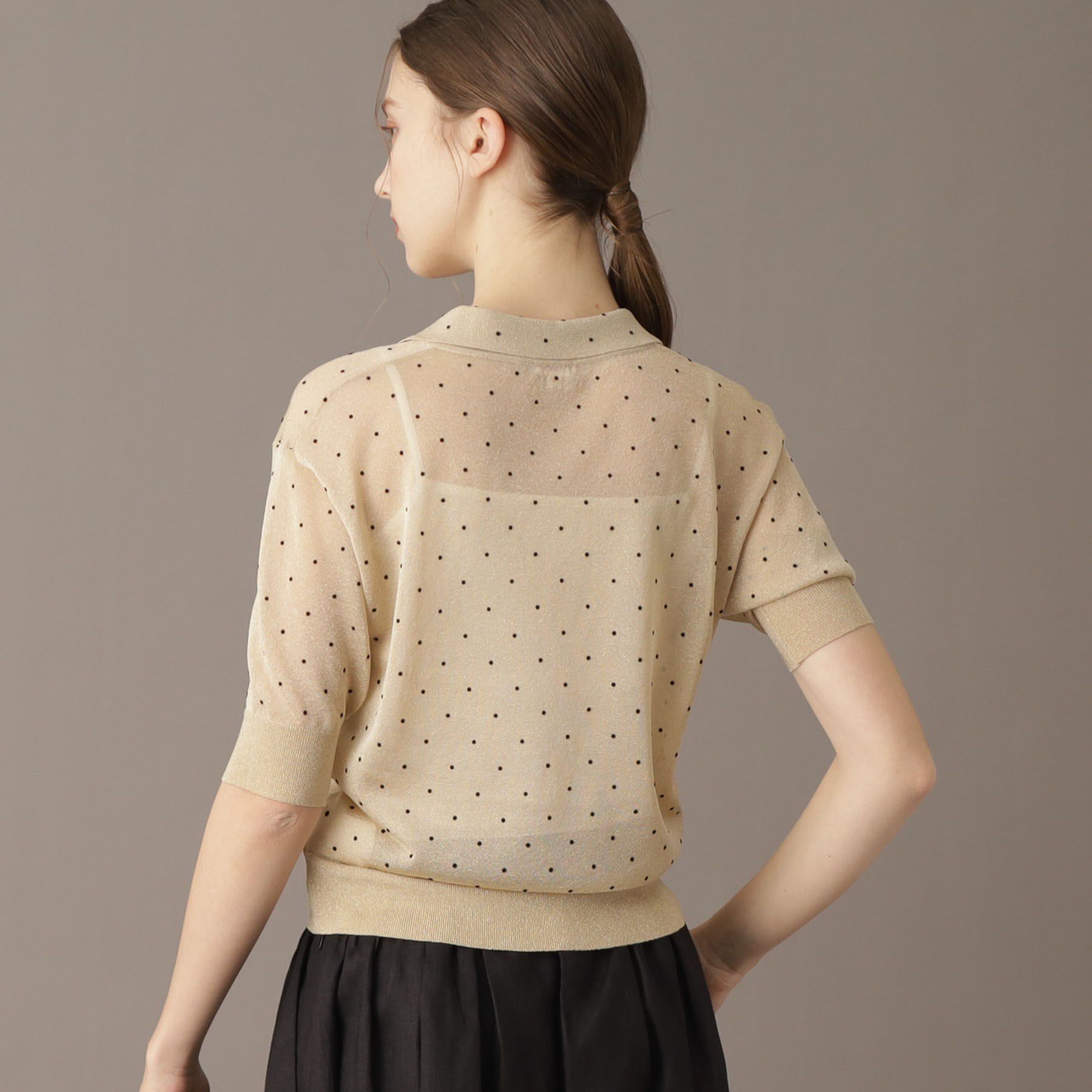 DRESSTERIOR「ドットシアーポロニット」|ポロシャツ|