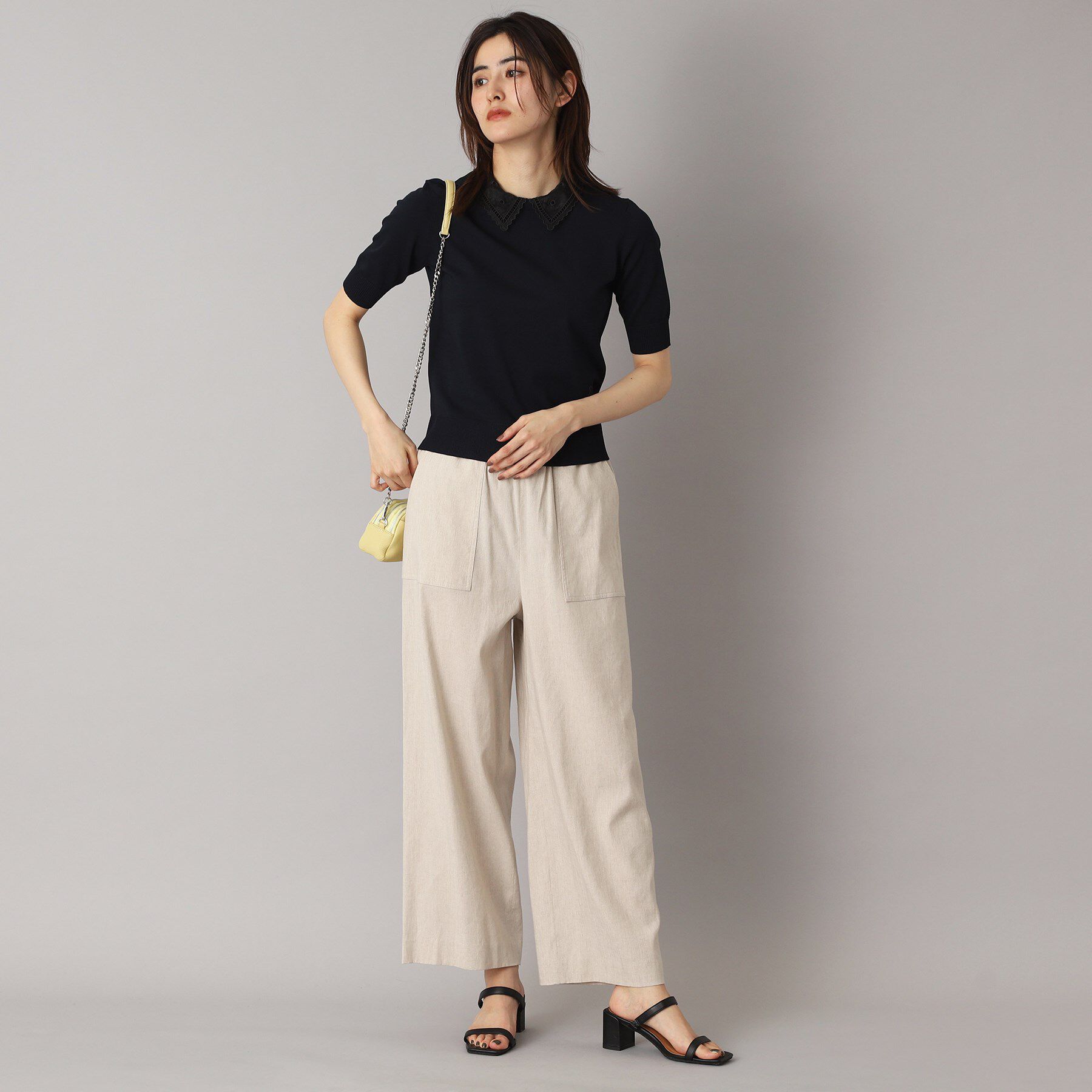 DRESSTERIOR「【洗える／2WAY】エンブロイダリーカラーニット」|ニット・セーター|