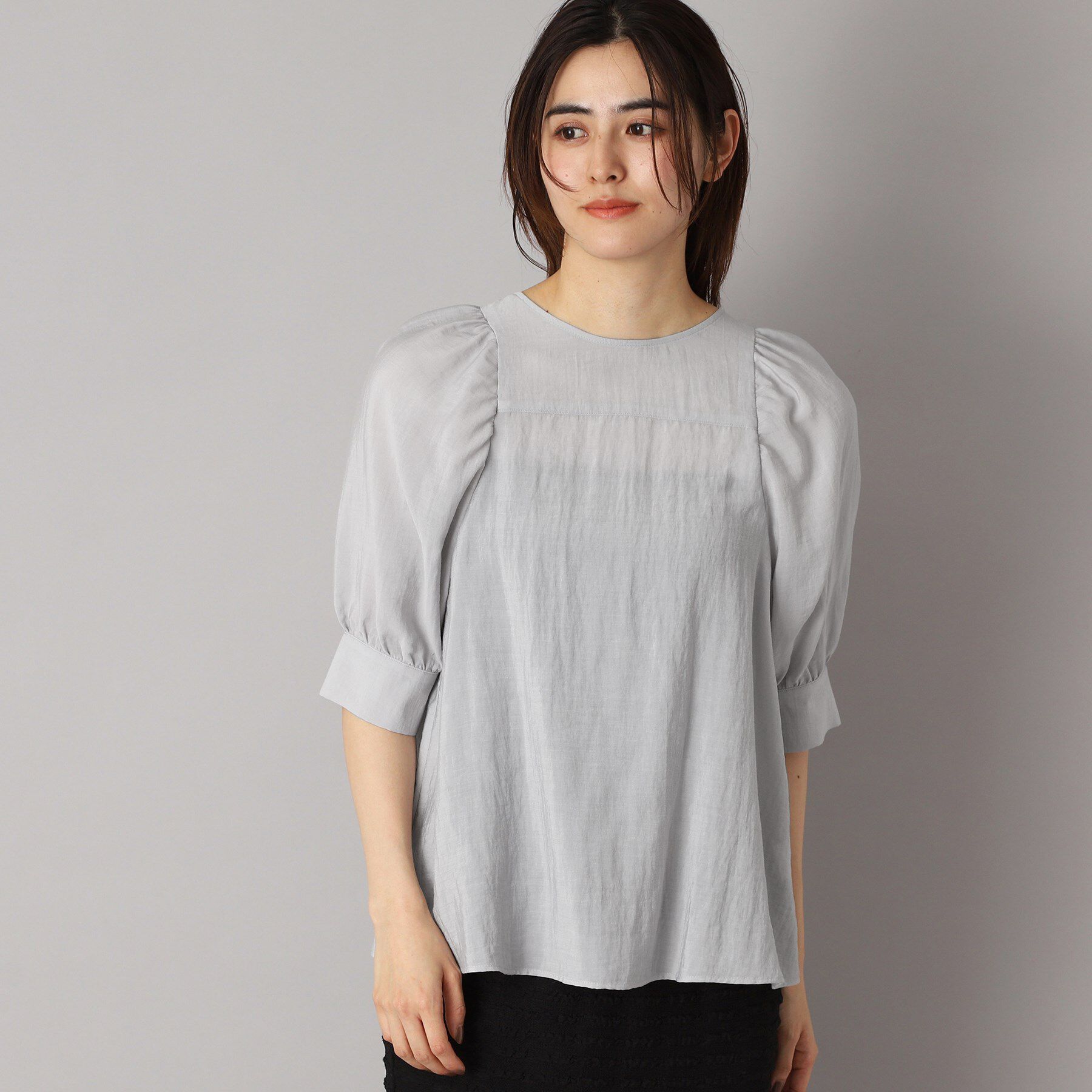 DRESSTERIOR「【洗える/清涼感】ボリュームスリーブバックジップブラウス」|シャツ・ブラウス|