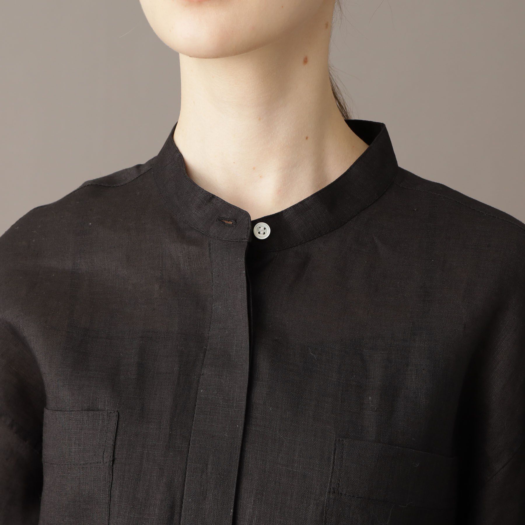 DRESSTERIOR「【リネン100％/洗える】フレンチリネンハーフスリーブシャツ」|シャツ・ブラウス|