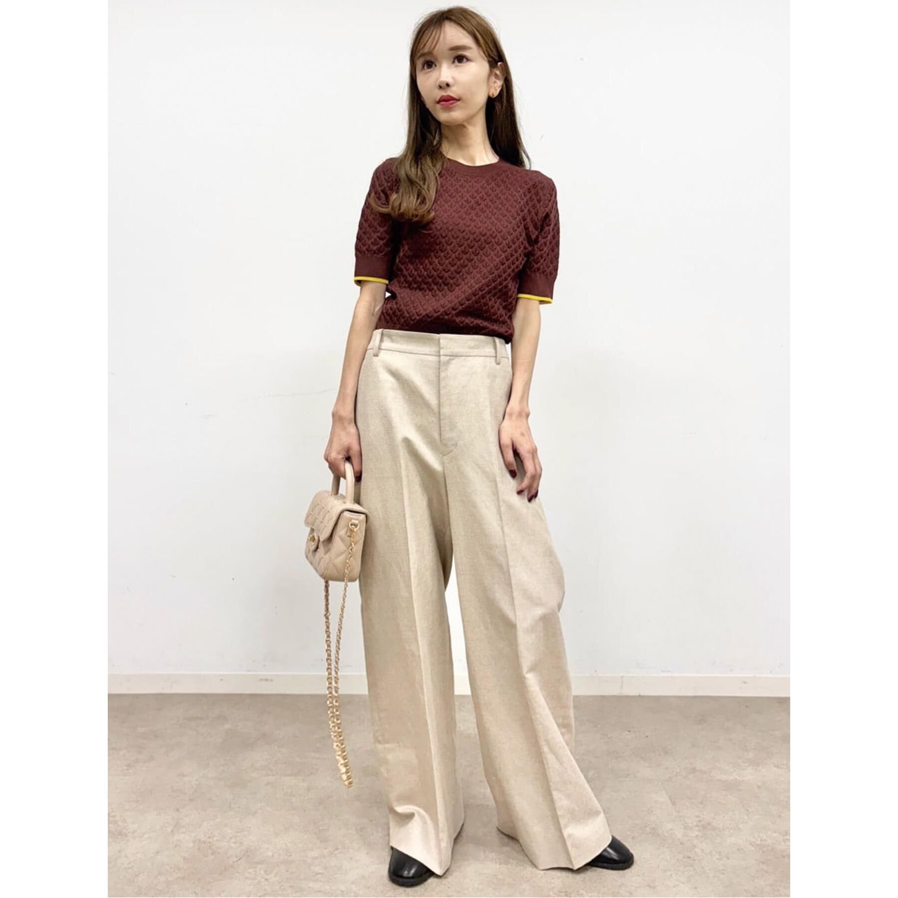 DRESSTERIOR「【6色展開/オンオフ】レース編みハーフスリーブニット」|ニット・セーター|