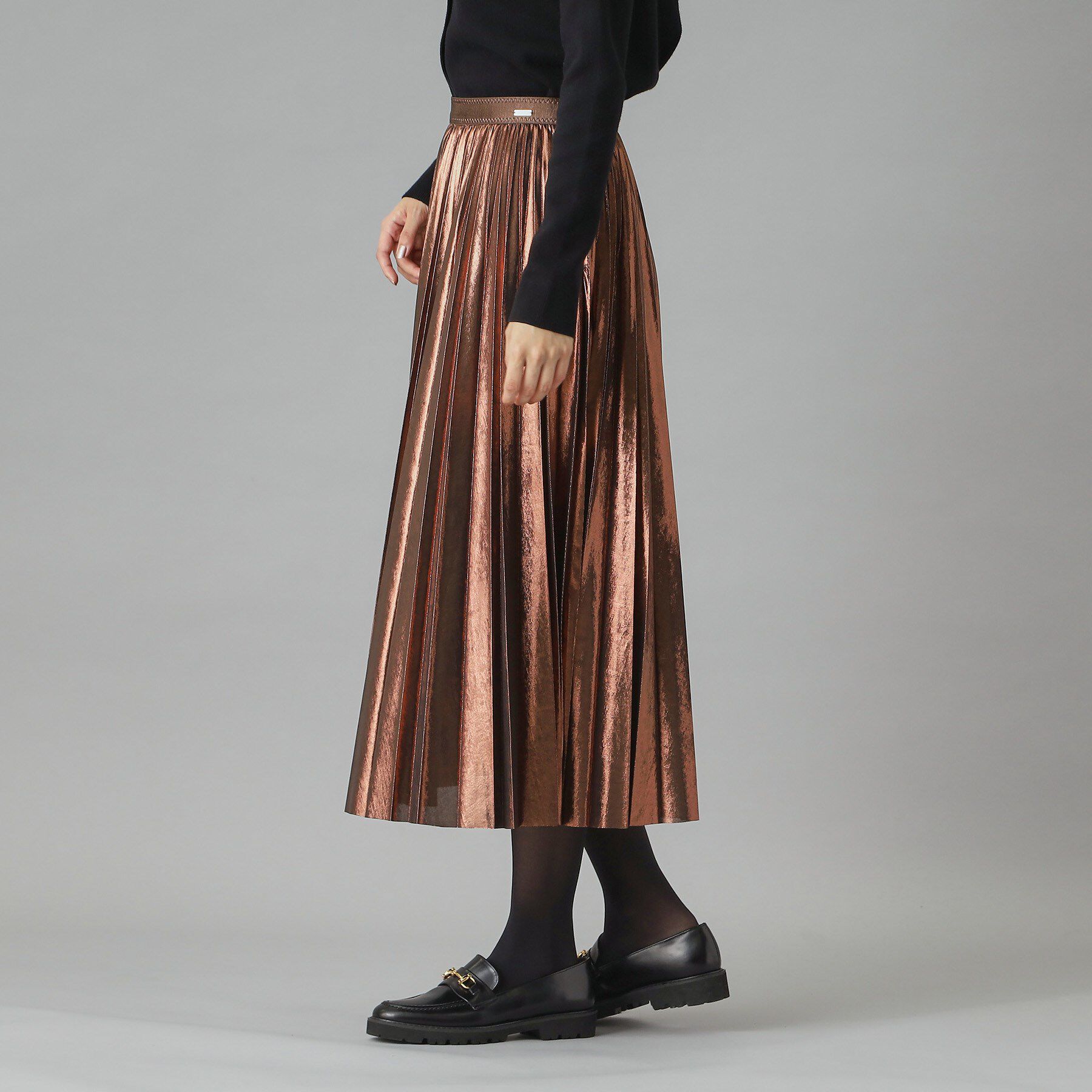 DRESSTERIOR「【洗える/ストレッチ性/オンオフ】箔プリントプリーツスカート」|スカート|