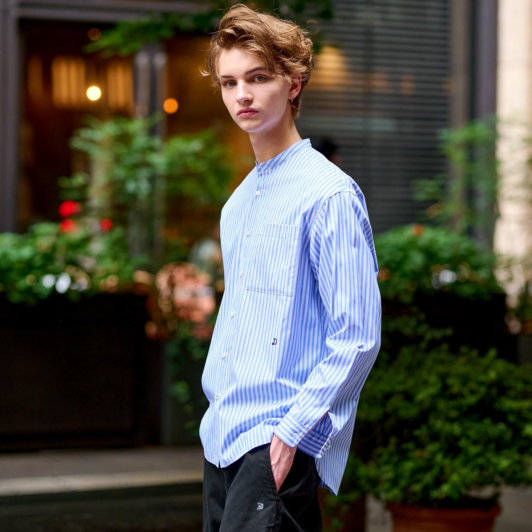 DRESSTERIOR「バンドカラー ロンストシャツ」|シャツ・ブラウス|