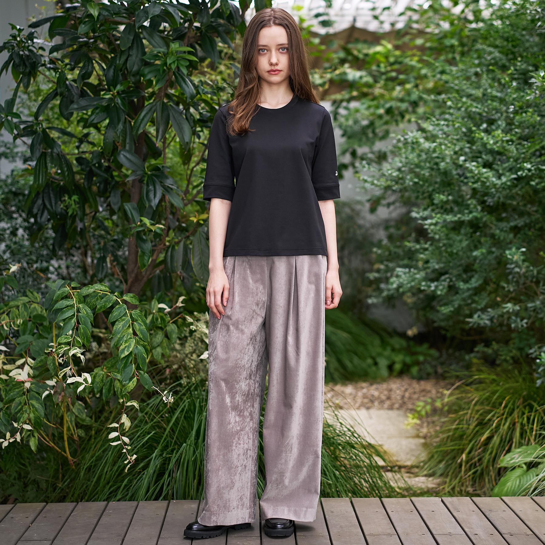 DRESSTERIOR「【洗える/五分丈】バックブリーズテック五分丈Tシャツ」|Tシャツ・カットソー|