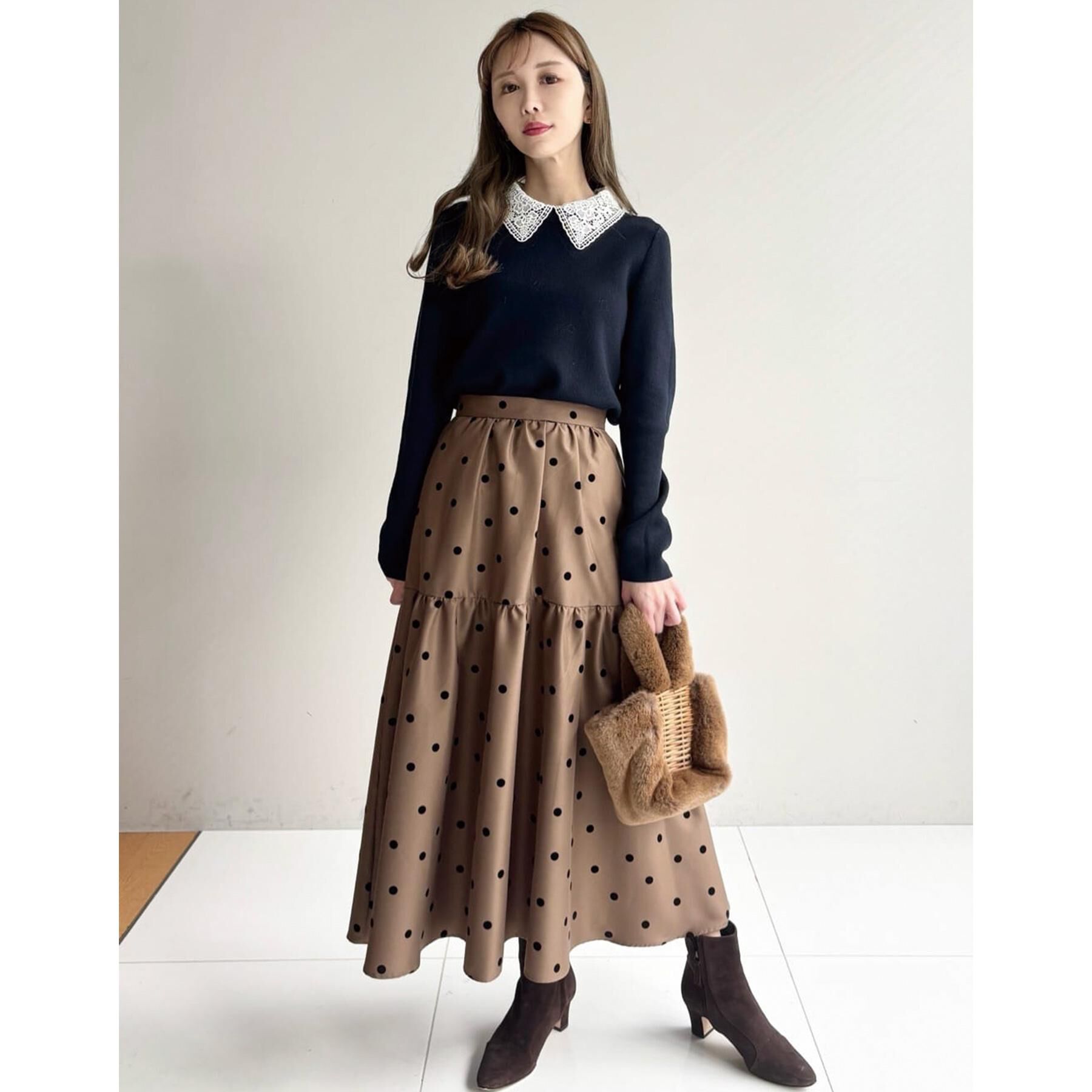 DRESSTERIOR「【CLASSY.掲載】フロッキードットスカート」|スカート|