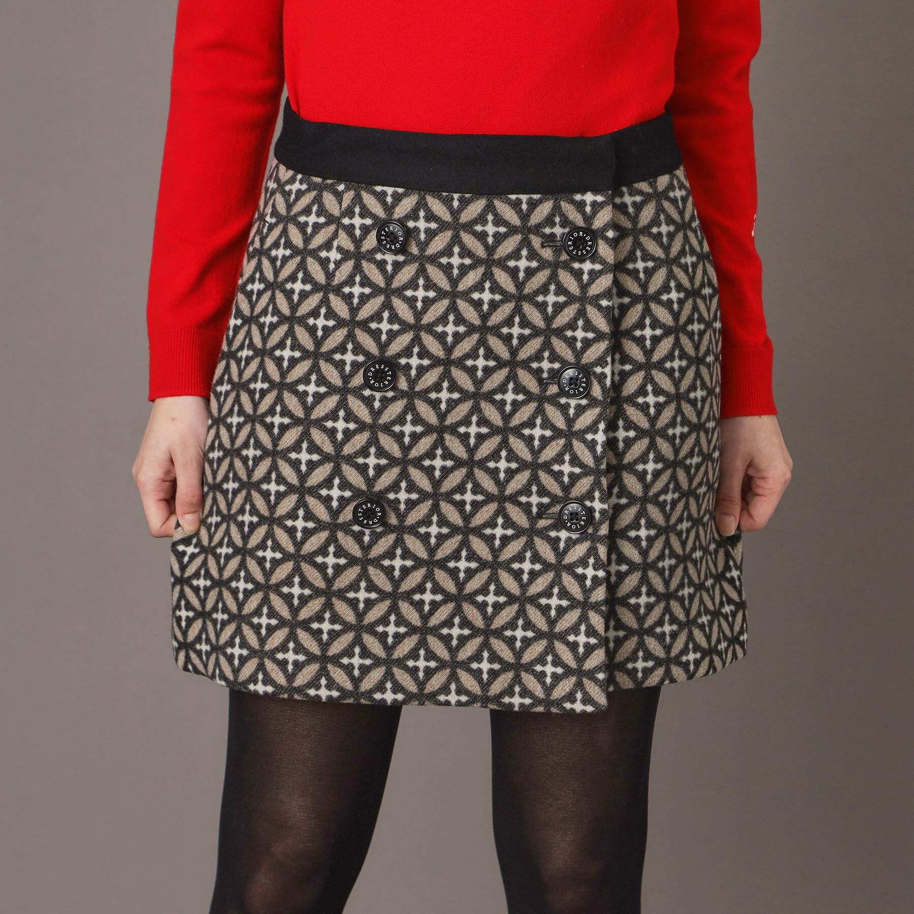 DRESSTERIOR「オーバーラップジャカードミニスカート」|スカート|