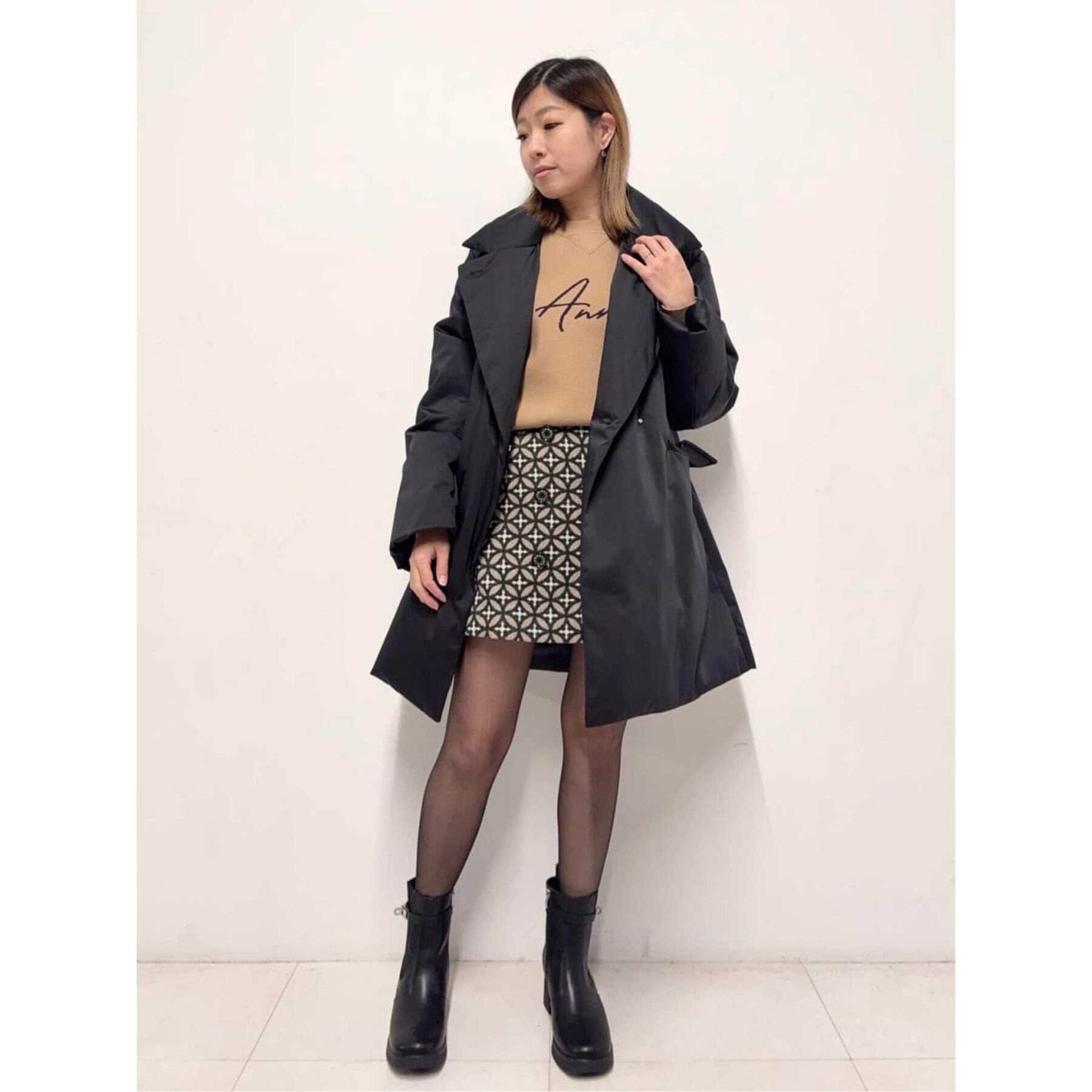 DRESSTERIOR「オーバーラップジャカードミニスカート」|スカート|