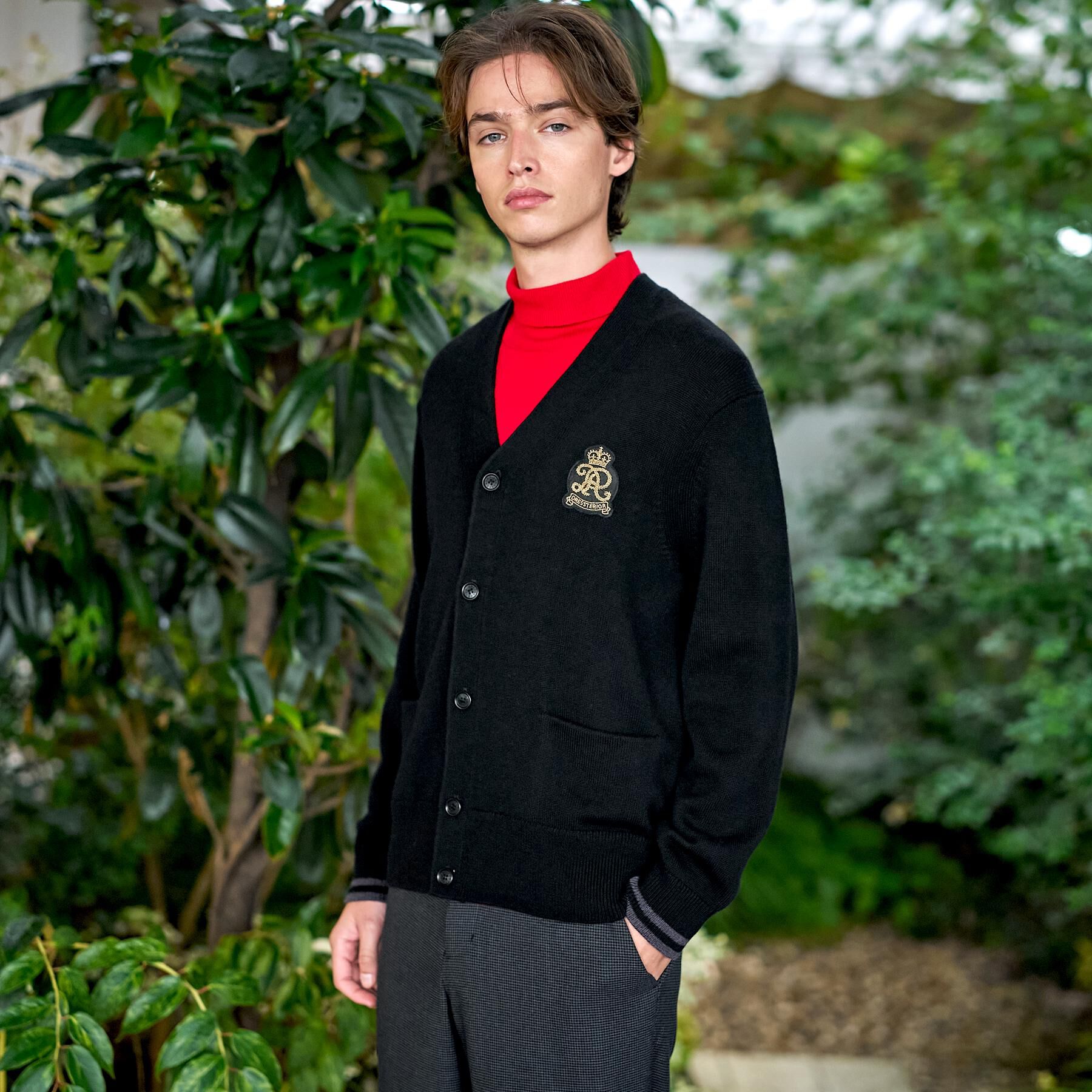 DRESSTERIOR「ウォッシャブル エンブレムカーディガン」|カーディガン|