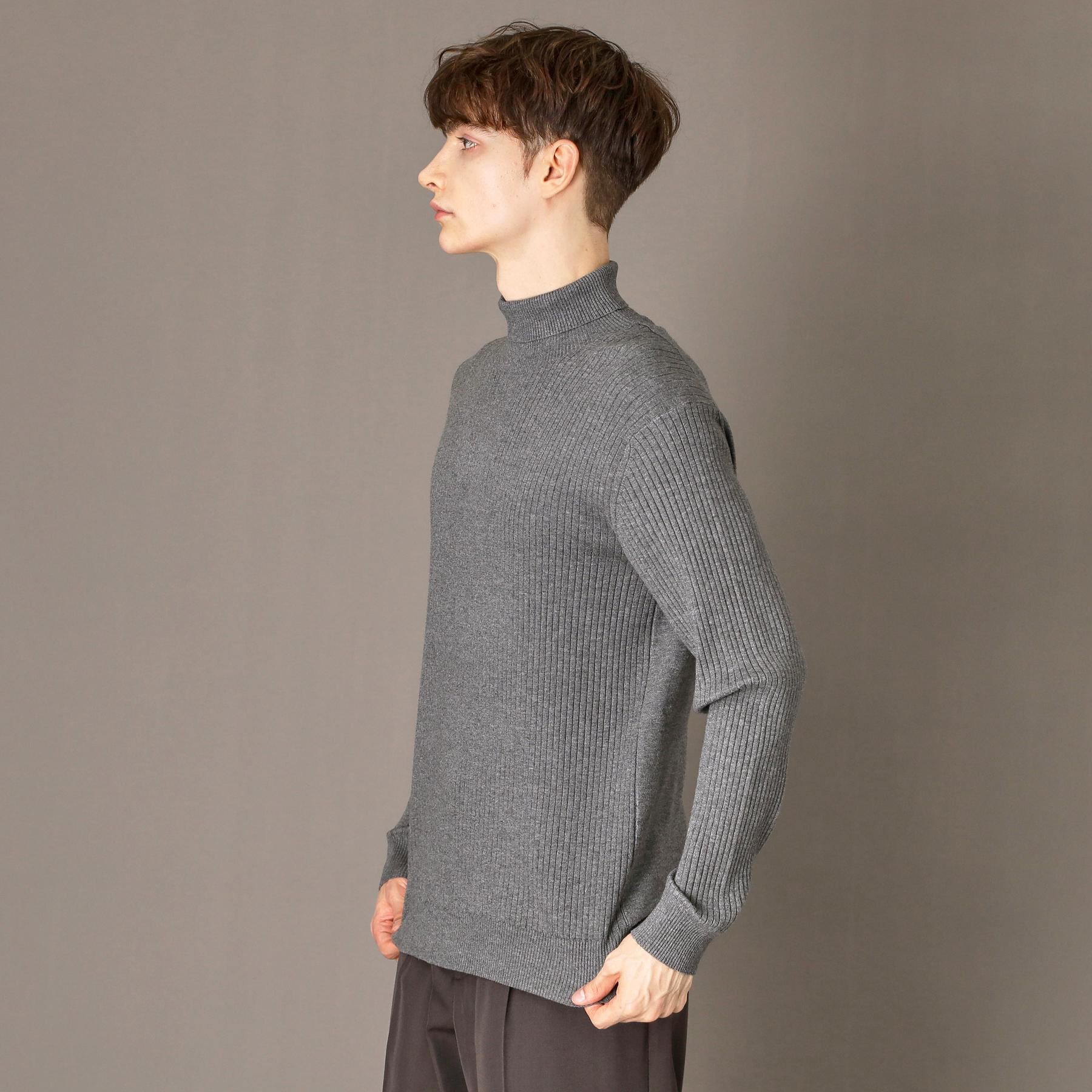 DRESSTERIOR「ワイドリブ タートルネックニット」|ニット・セーター|