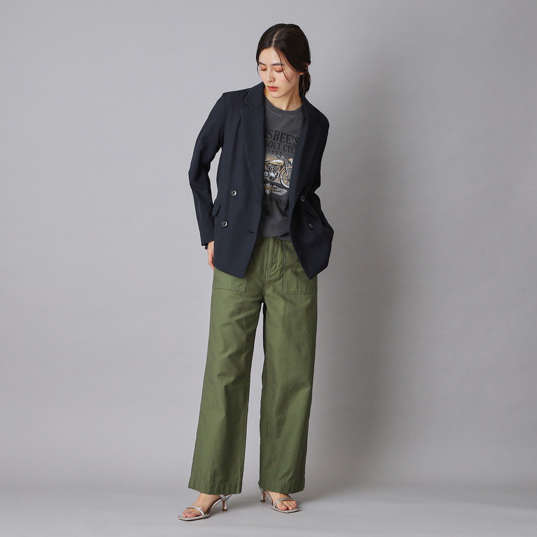 DRESSTERIOR「【セットアップ/可吸水速乾/ウォッシャブル】リネンブレンドオックスダブルジャケット」|テーラードジャケット|