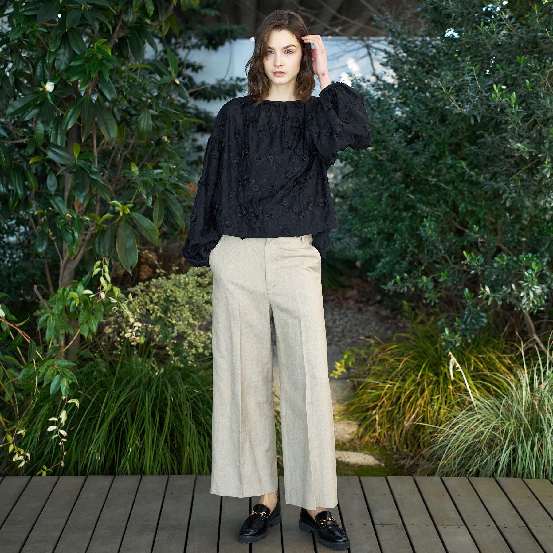 DRESSTERIOR「【着映え/ウォッシャブル】フラワーエンブロイダリーボリュームブラウス」|シャツ・ブラウス|