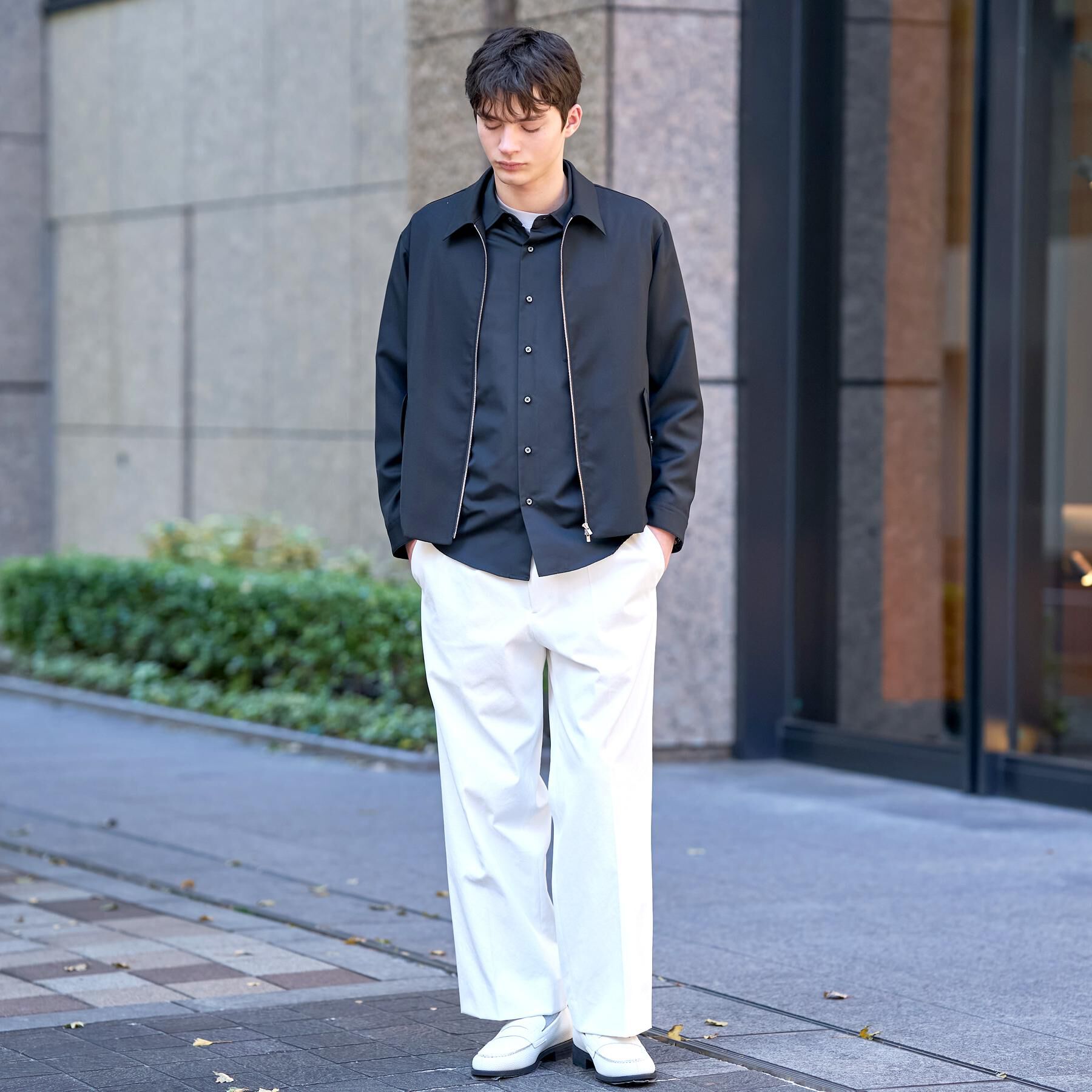 DRESSTERIOR「【家庭洗濯可】ウォッシャブル ウールハリントン ジャケット」|ブルゾン・スタジャン|