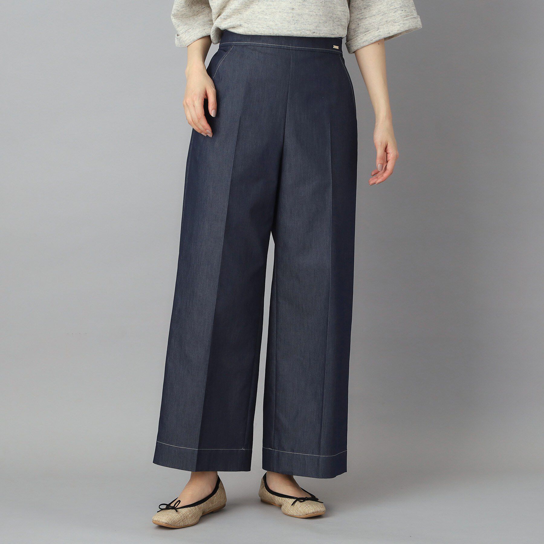 DRESSTERIOR「イージーウエストワイドデニム」|その他|ネイビー(094)