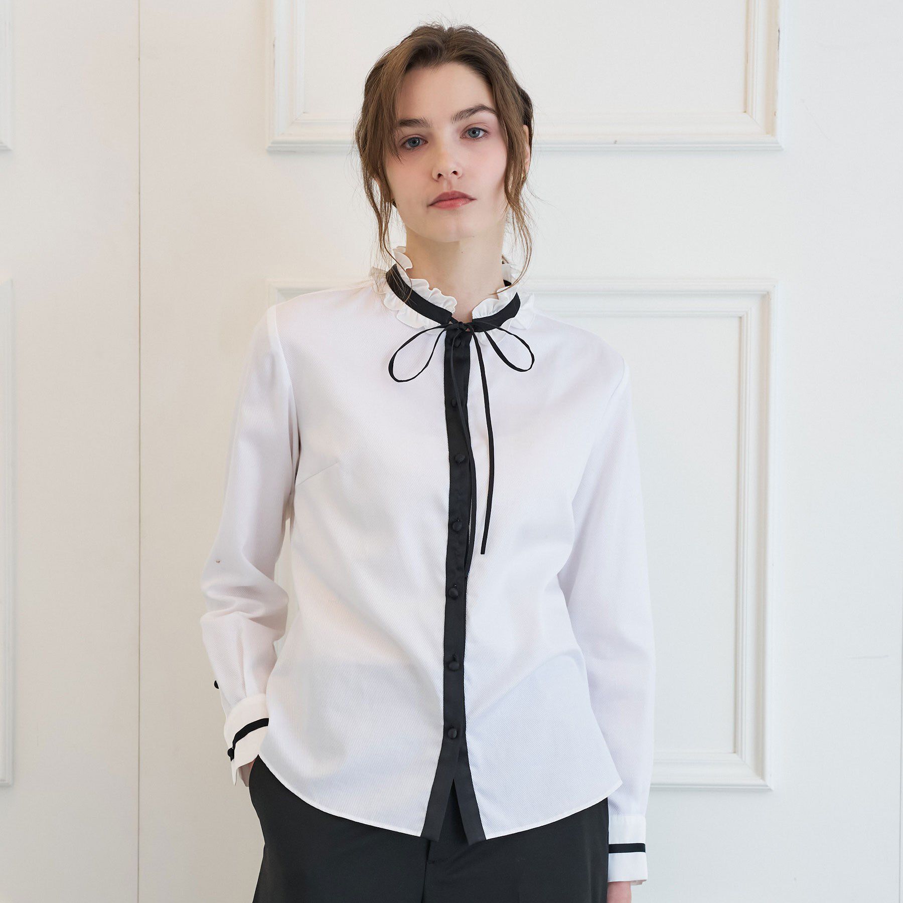 DRESSTERIOR「【otonaMUSE5月号掲載/ウォッシャブル】ボウタイブラウス」|シャツ・ブラウス|オフホワイト(003