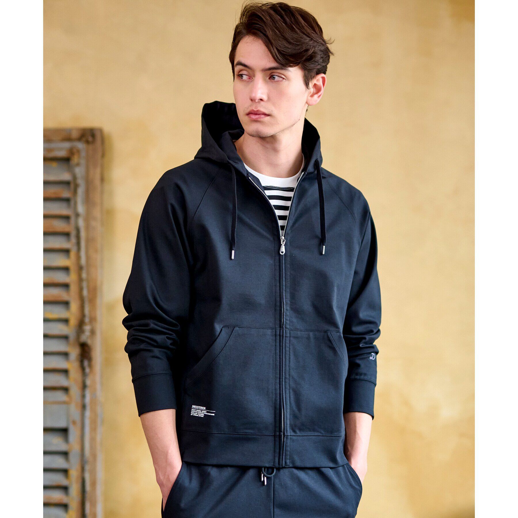DRESSTERIOR「【接触冷感／セットアップ可】ドライタッチ ハイカウントジップアップパーカ」|パーカー|