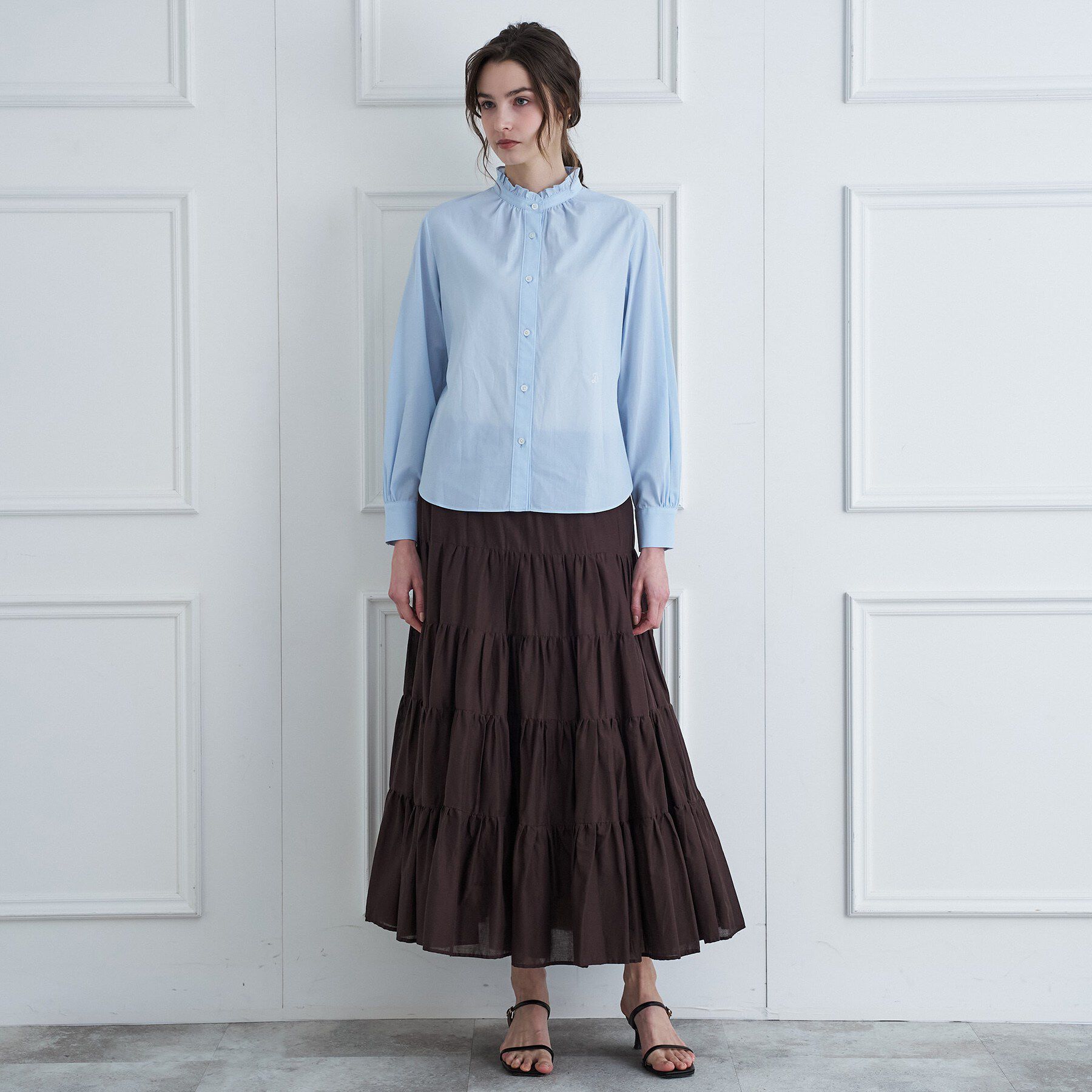 DRESSTERIOR「【ウォッシャブル/通勤】スタンドフリルネックブラウス」|シャツ・ブラウス|