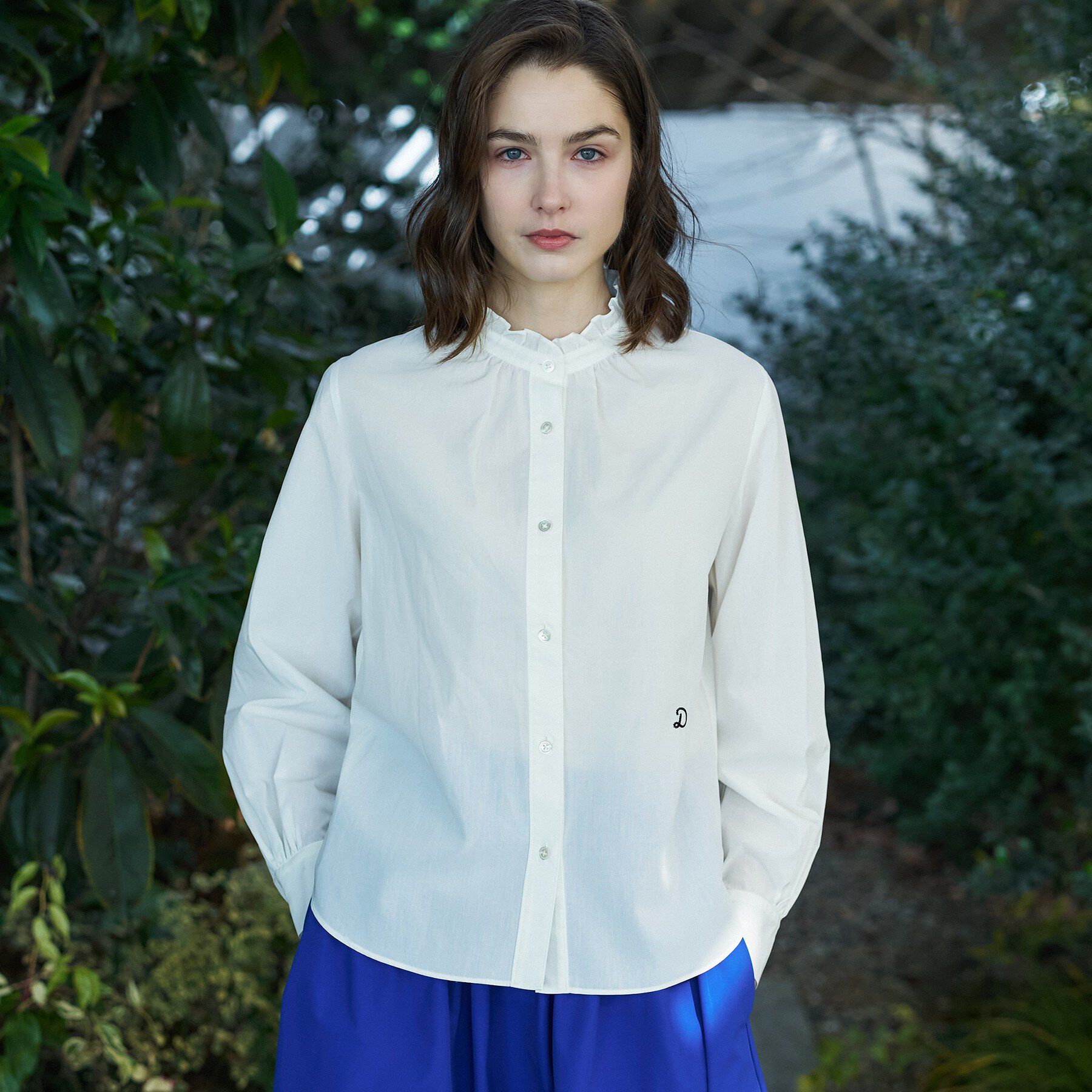 DRESSTERIOR「【ウォッシャブル/通勤】スタンドフリルネックブラウス」|シャツ・ブラウス|