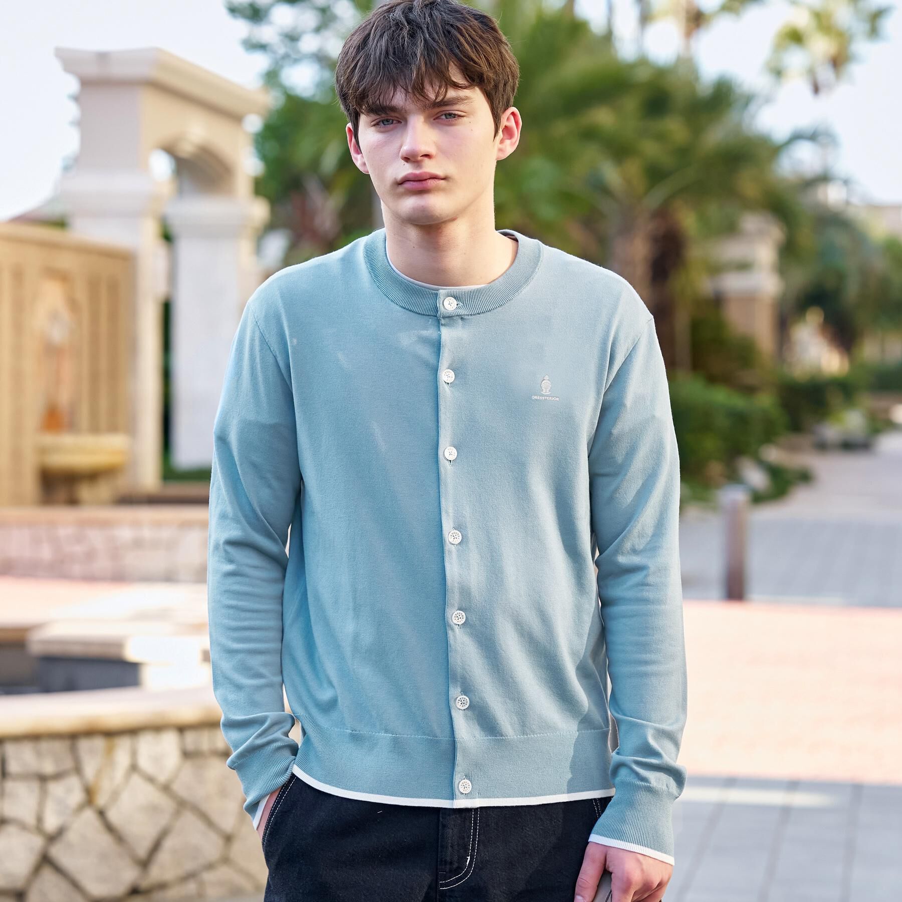 DRESSTERIOR「【ウォッシャブル】ウールレーヨン ラウンドネックカーディガン」|カーディガン|ミントグリーン(02