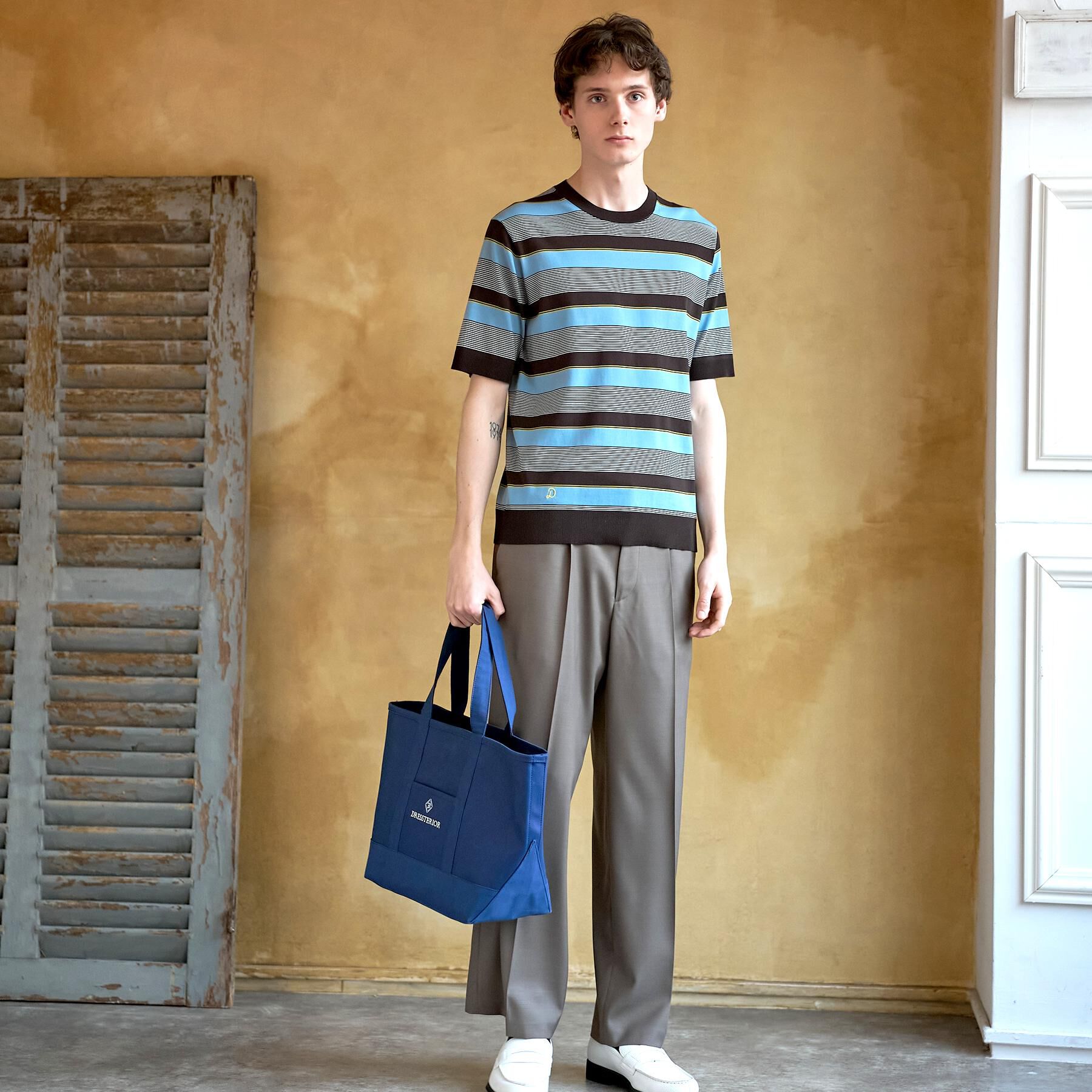 DRESSTERIOR「【ウォッシャブル】コットンシルク マルチボーダーニット」|ニット・セーター|