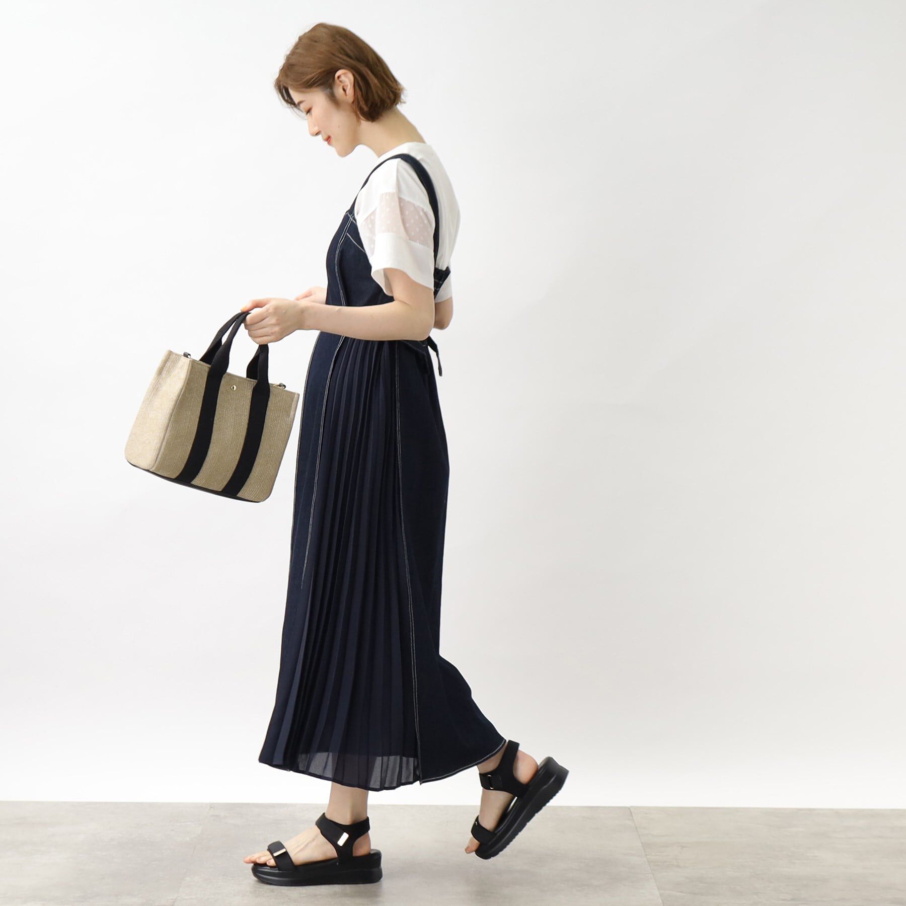 grove「キレイに決まる!脇プリーツジャンドレ」|ワンピース|