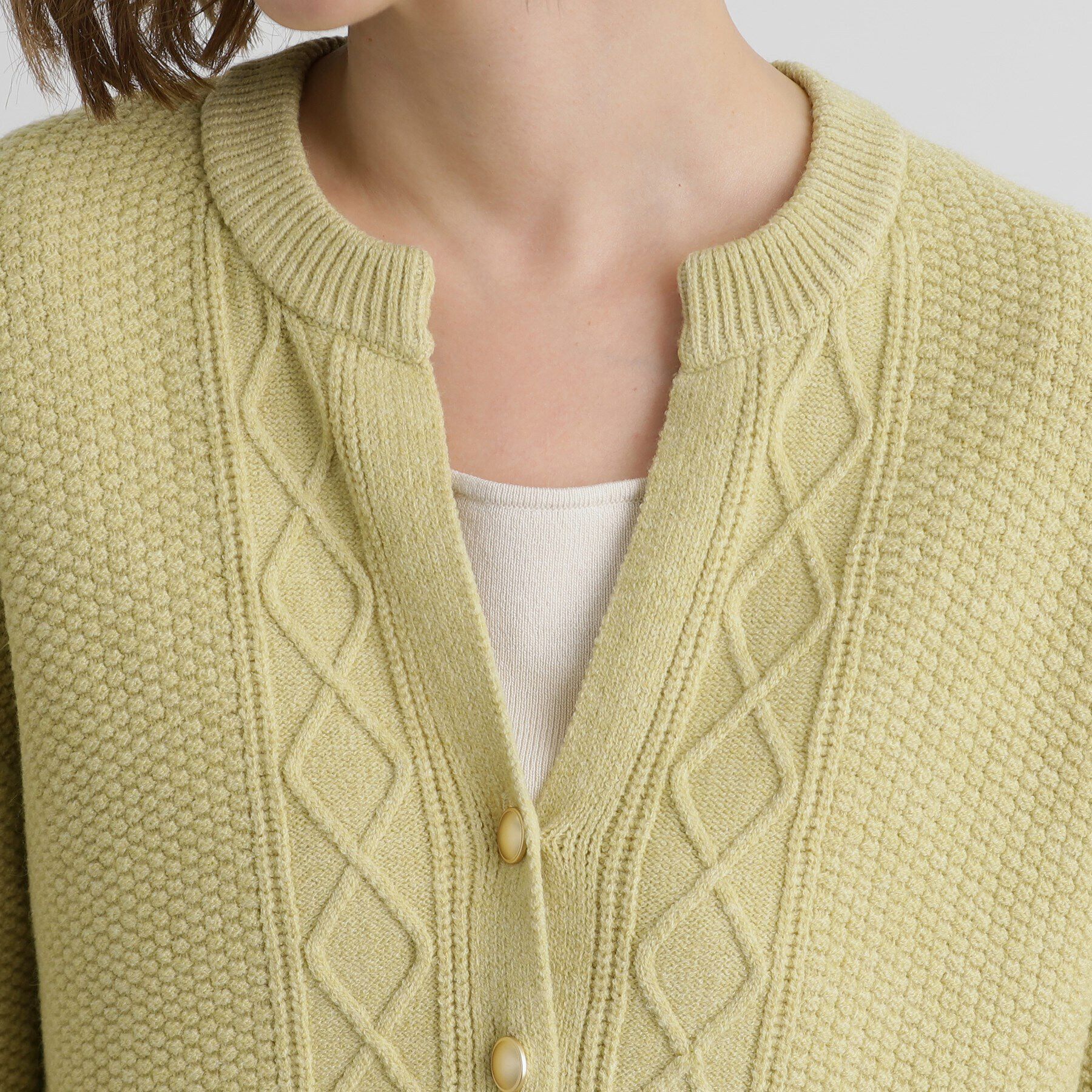 grove「スリットネッククロップドカーディガン」|カーディガン|