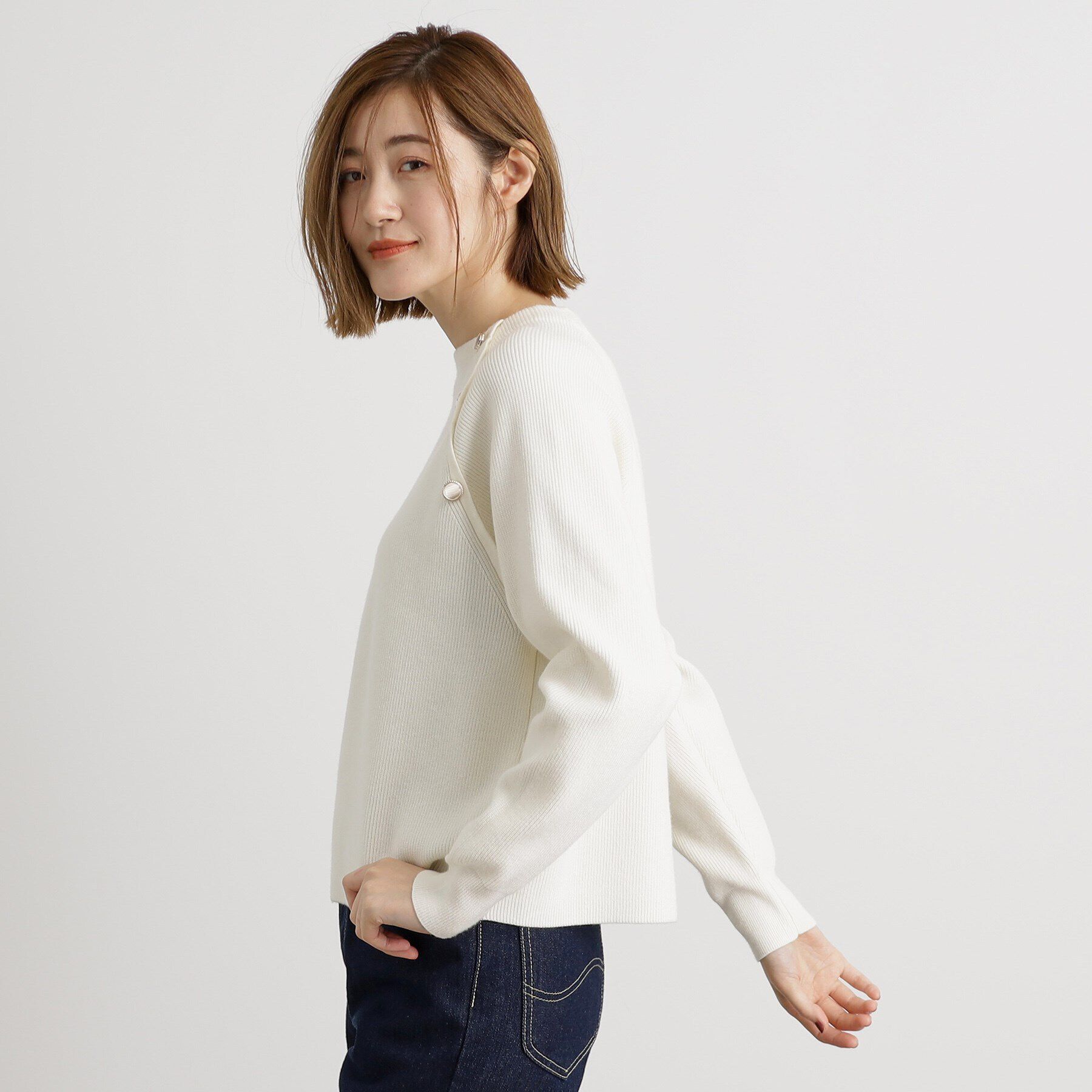 grove「肩釦ラグランスリーブプルオーバー」|ニット・セーター|