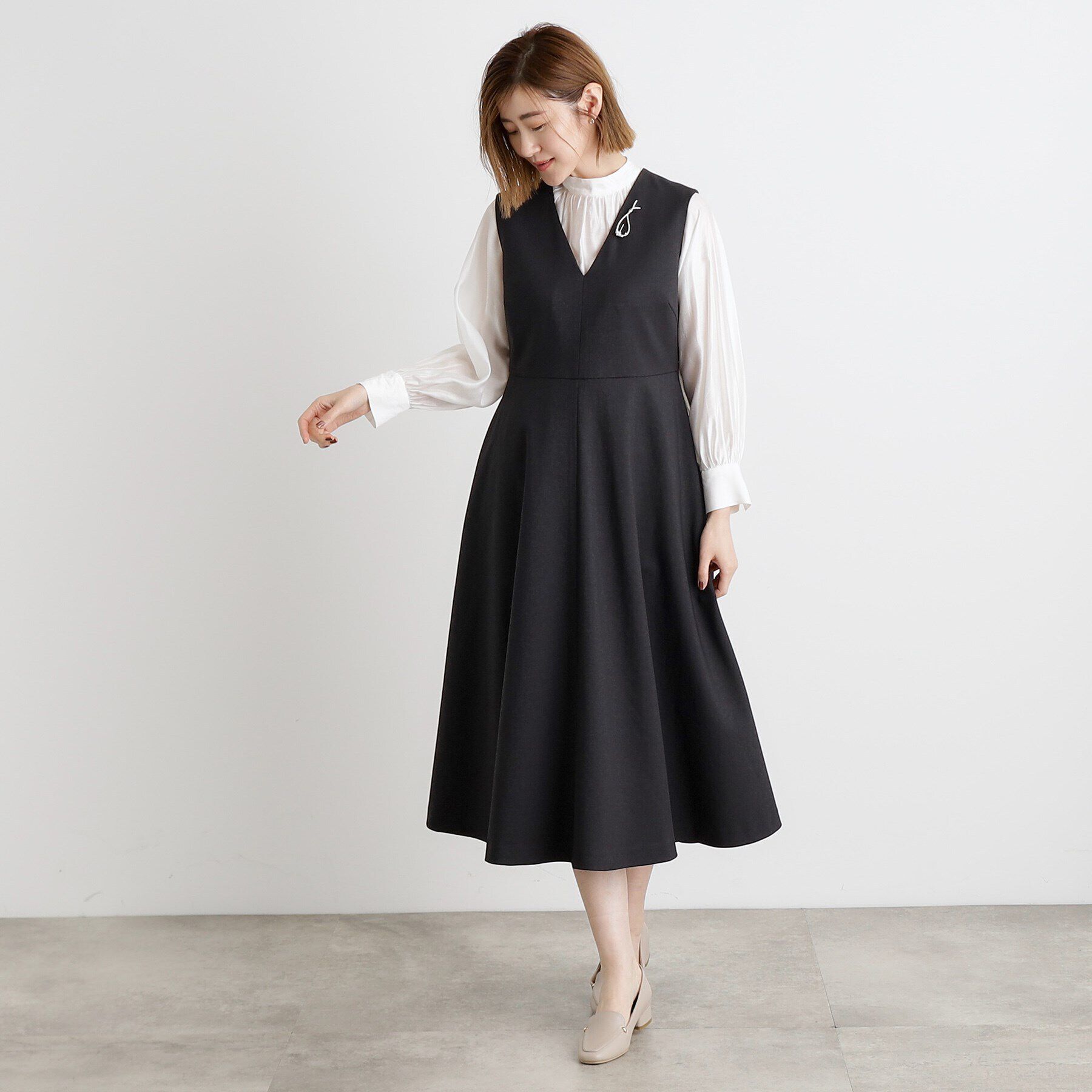 grove「ジャンパードレス＆ブラウスセットアップ」|ワンピース|