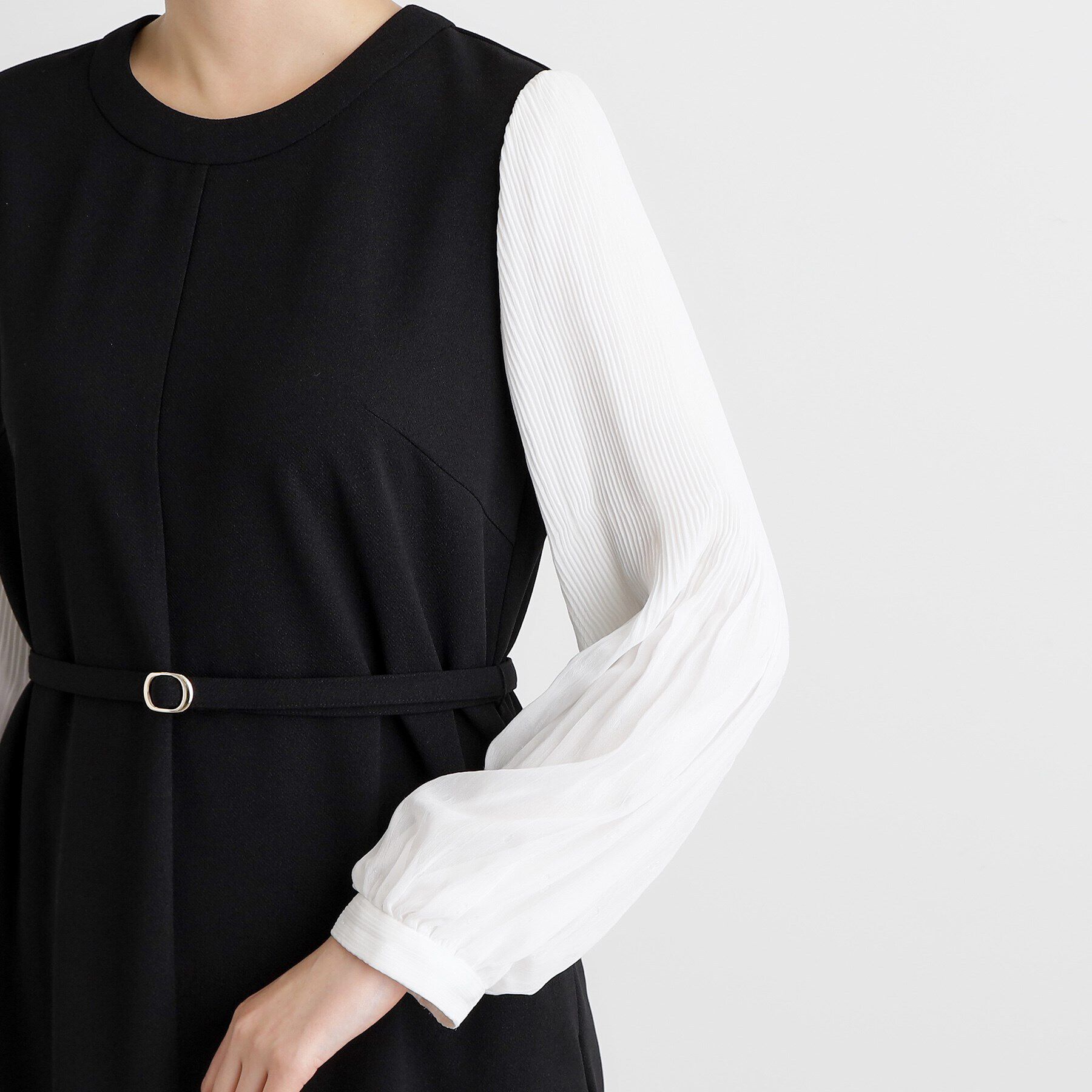 grove「ベルト付き袖プリーツサックワンピース」|ワンピース|