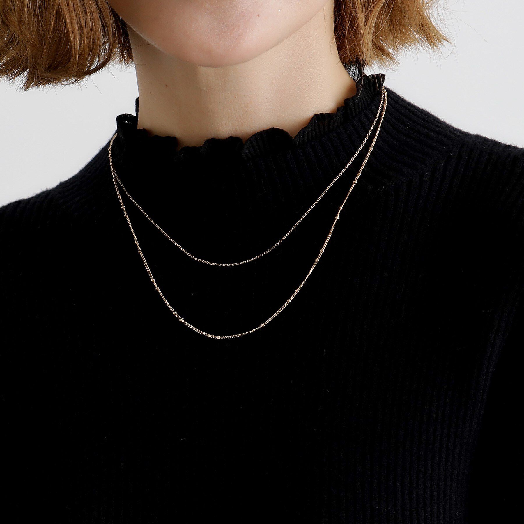 grove「デザインチェーン2連ショートネック」|ネックレス|