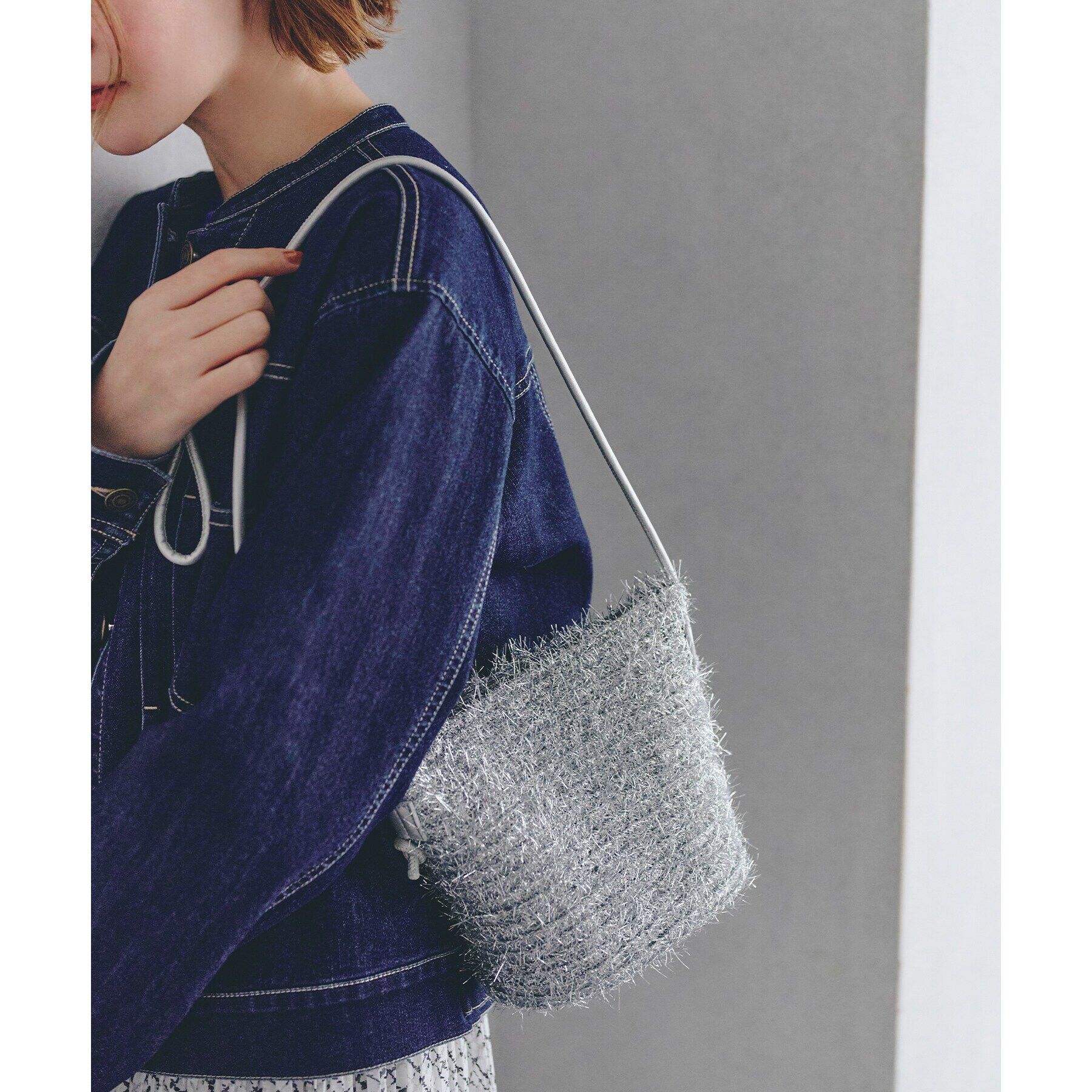 grove「ラメシャギーブレードショルダー」|ショルダー・メッセンジャー|シルバー(006)