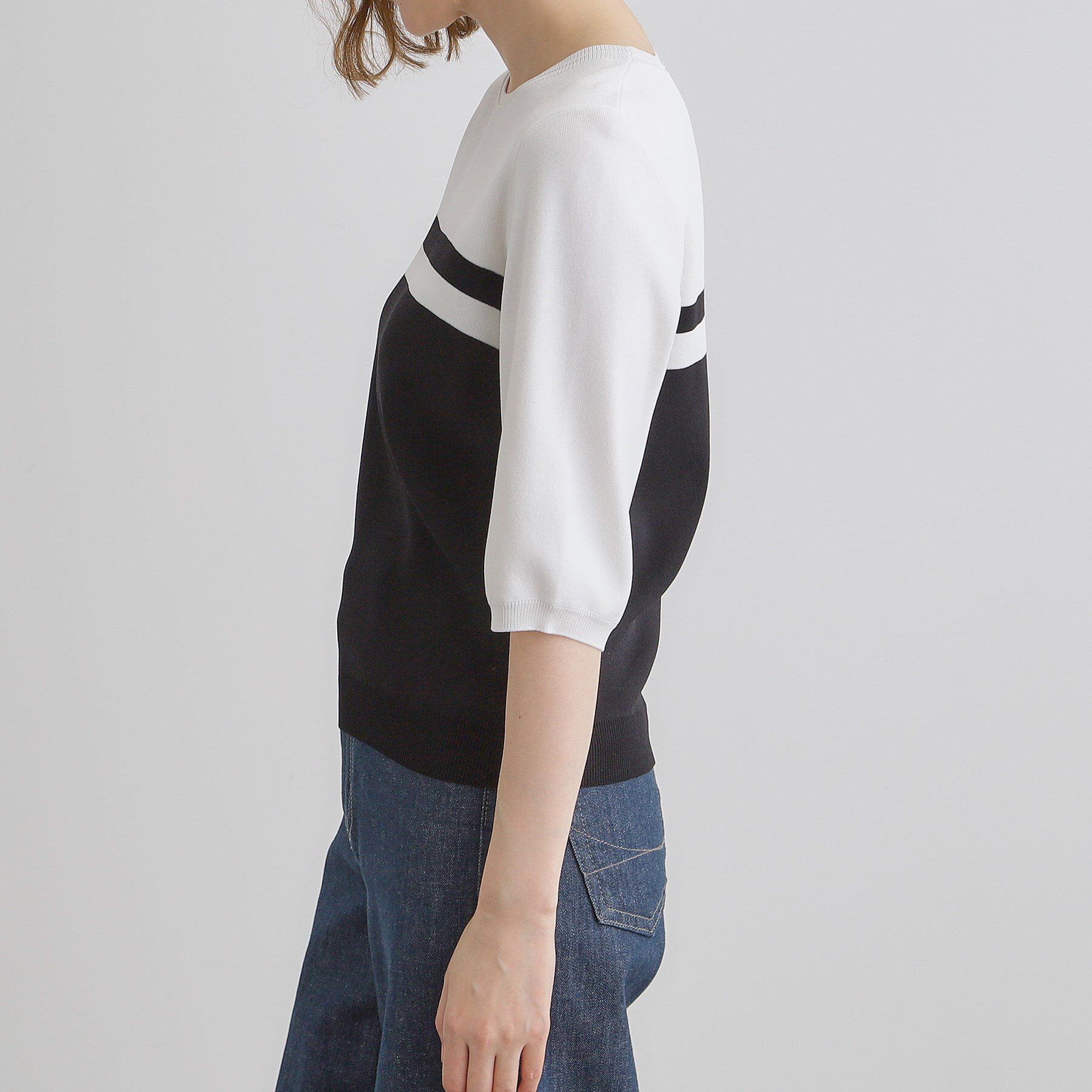 grove「ひんやり多機能・やわらかドライタッチ五分袖プルオーバー」|ニット・セーター|