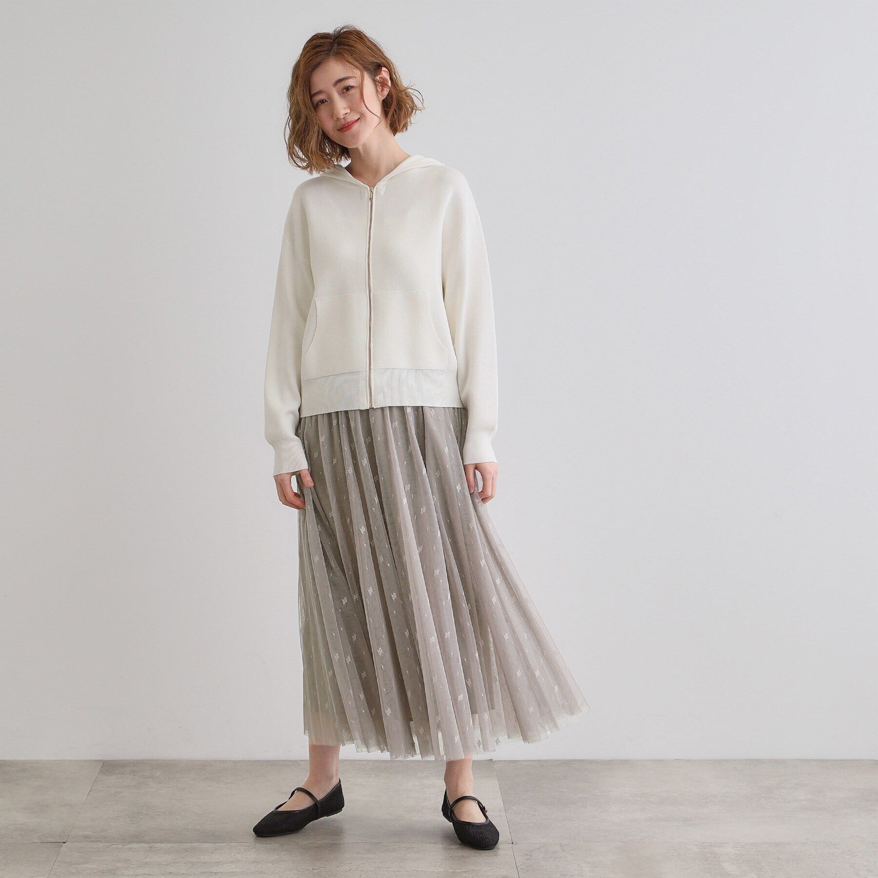 grove「幾何柄チュールスカート」|スカート|