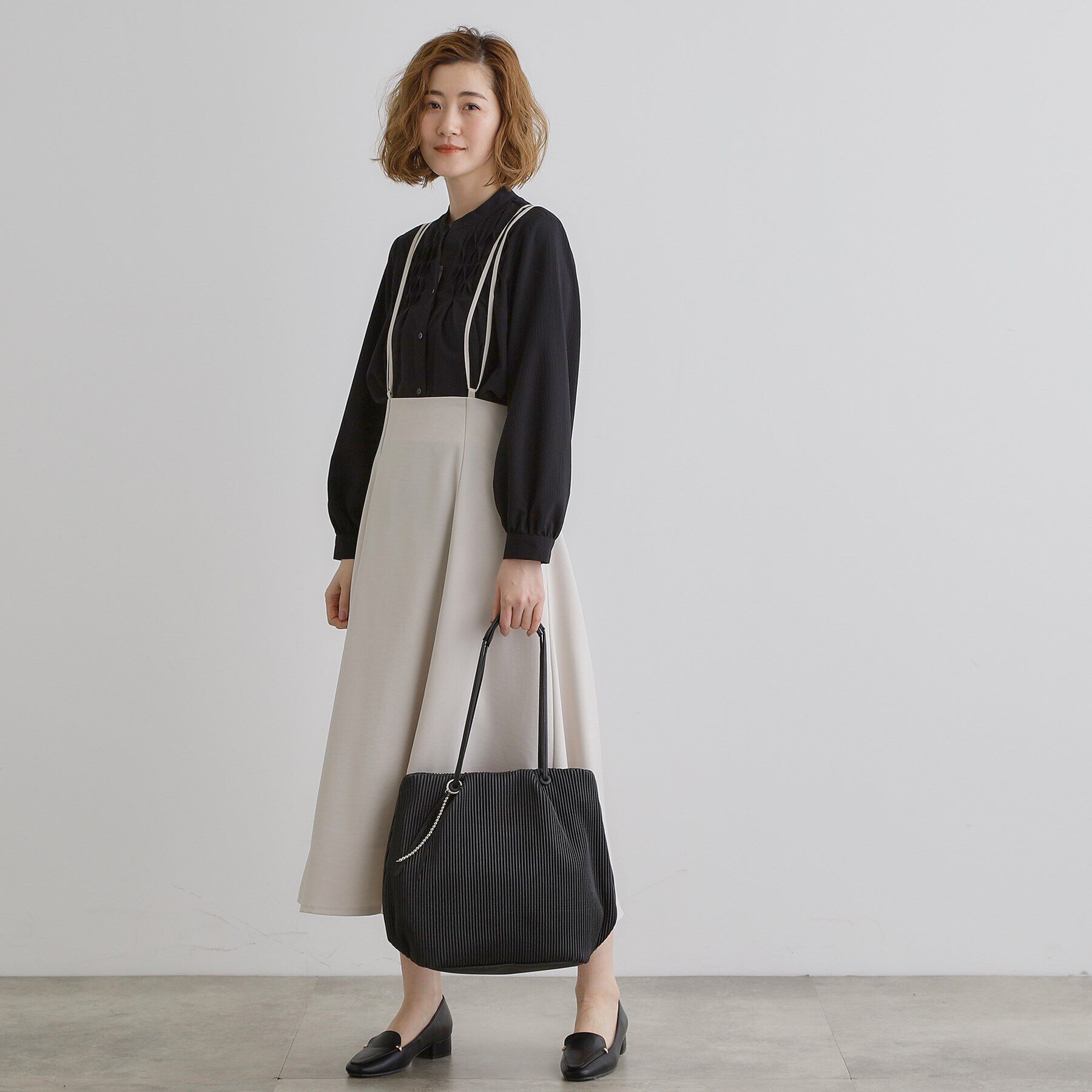 grove「プリーツハトメチャーム付きトート」|トートバッグ|